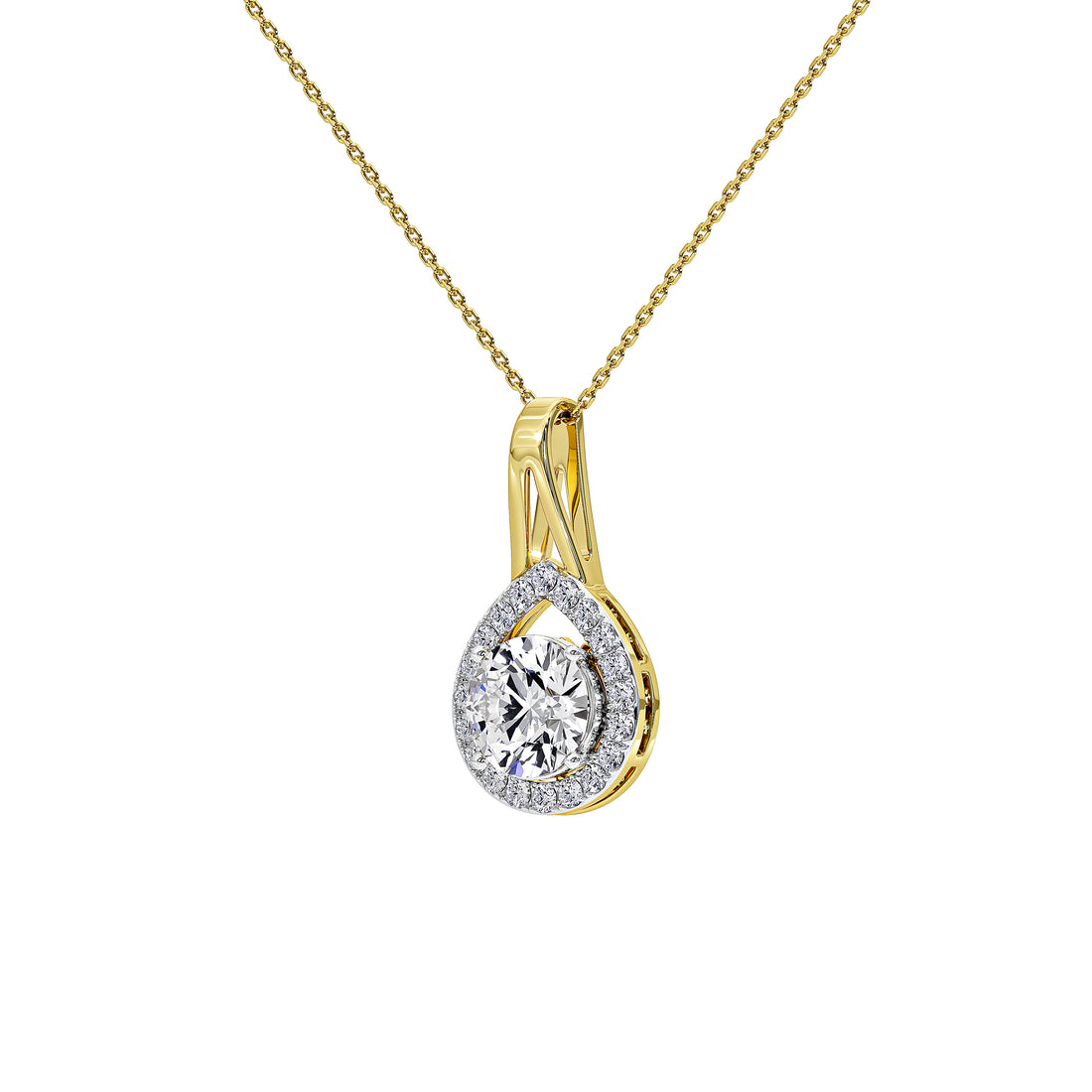 Solène Round Solitaire Pendant (Without Chain)