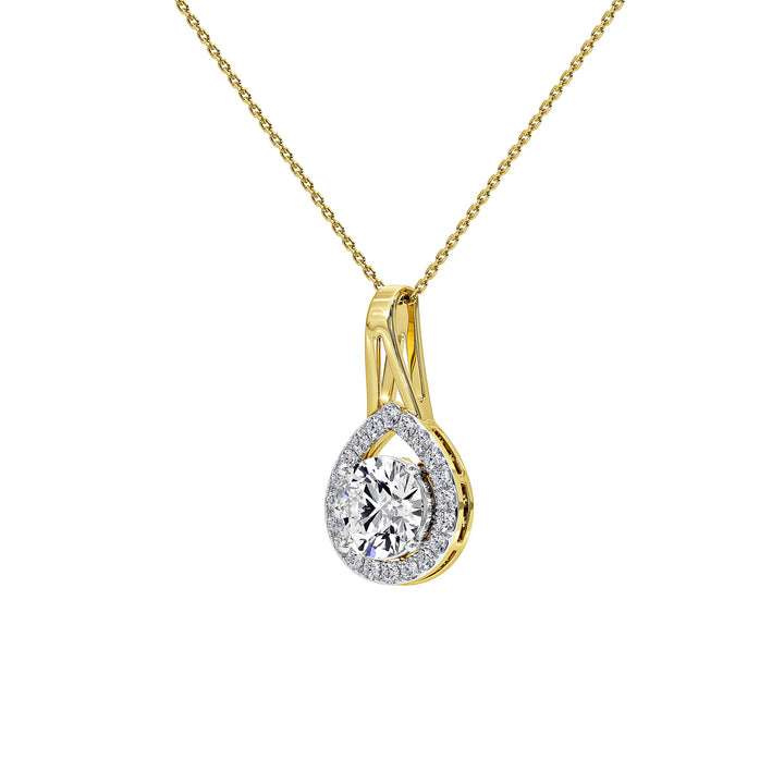 Solène Round Solitaire Pendant (Without Chain)