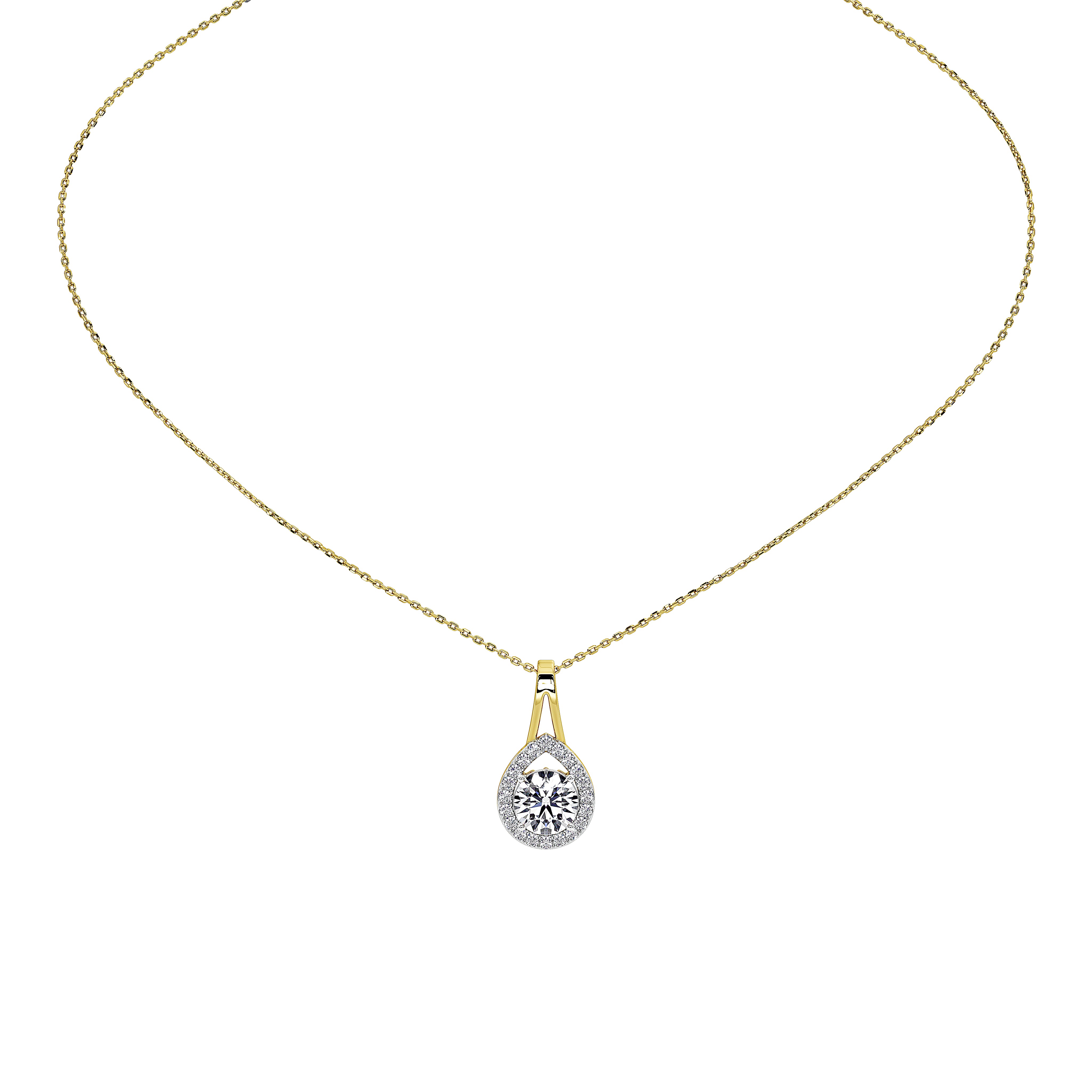 Solène Round Solitaire Pendant (Without Chain)