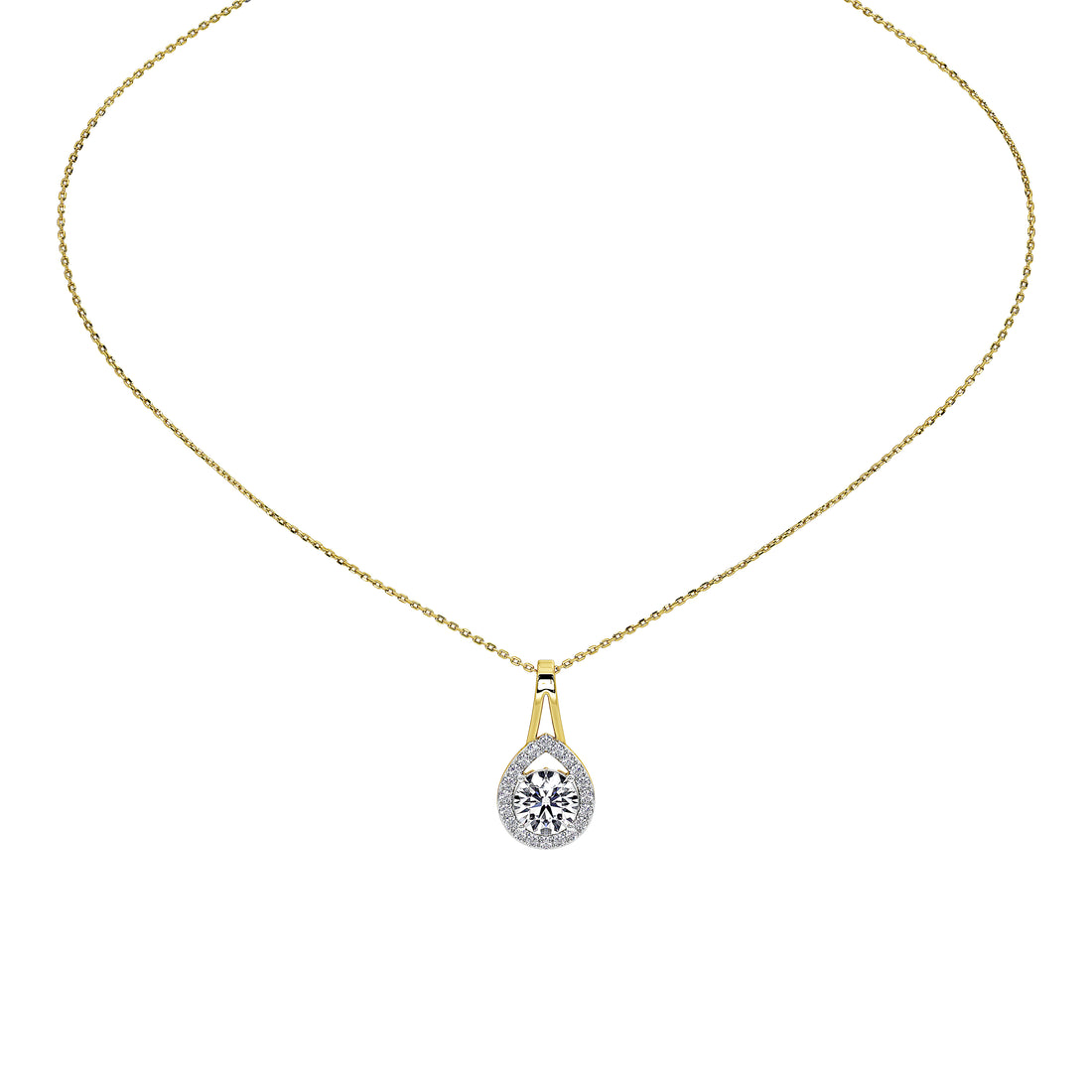 Solène Round Solitaire Pendant (Without Chain)