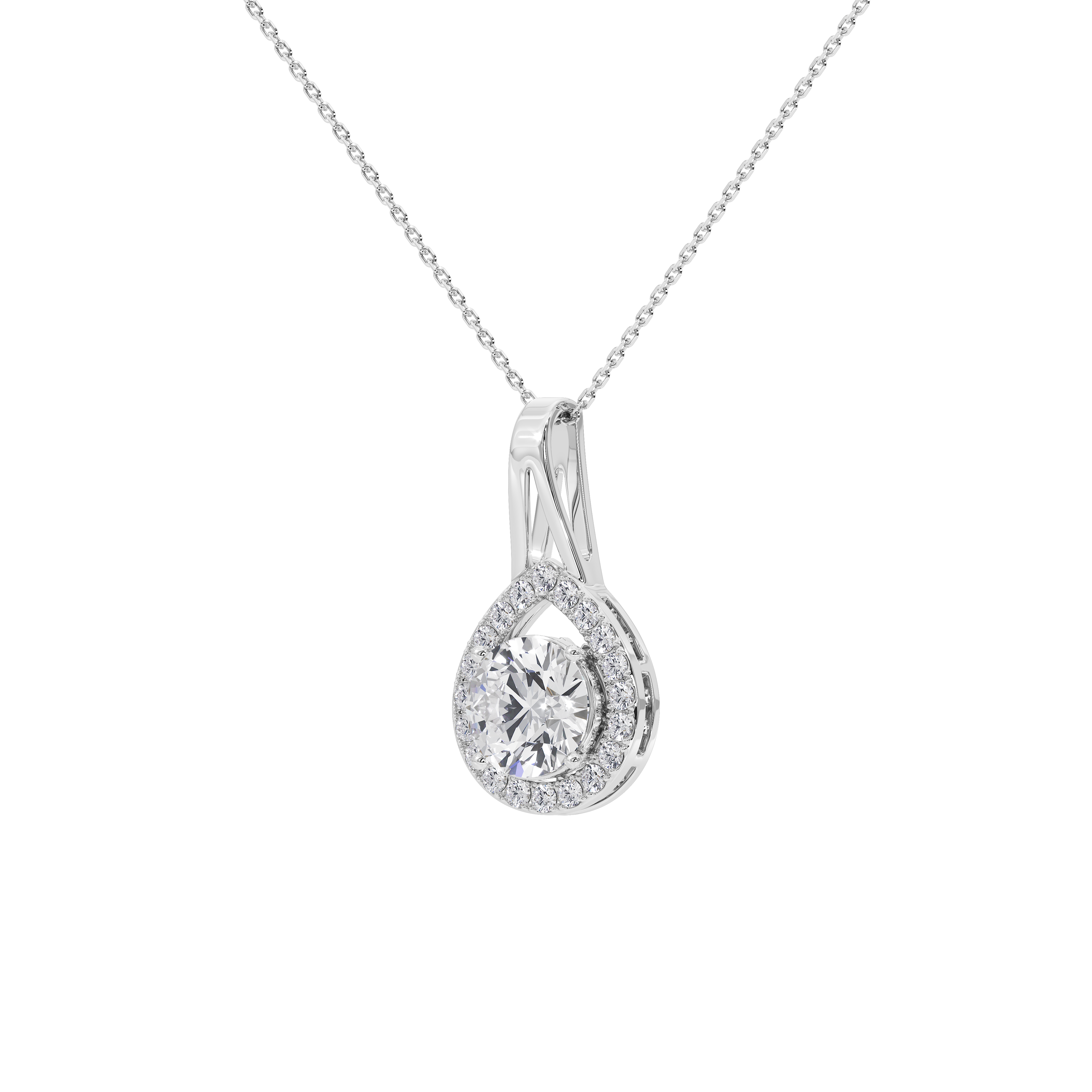 Solène Round Solitaire Pendant