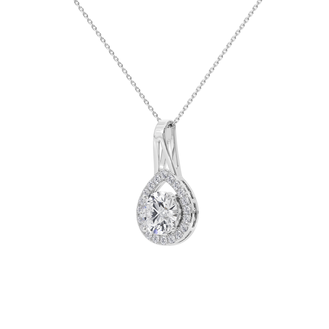 Solène Round Solitaire Pendant