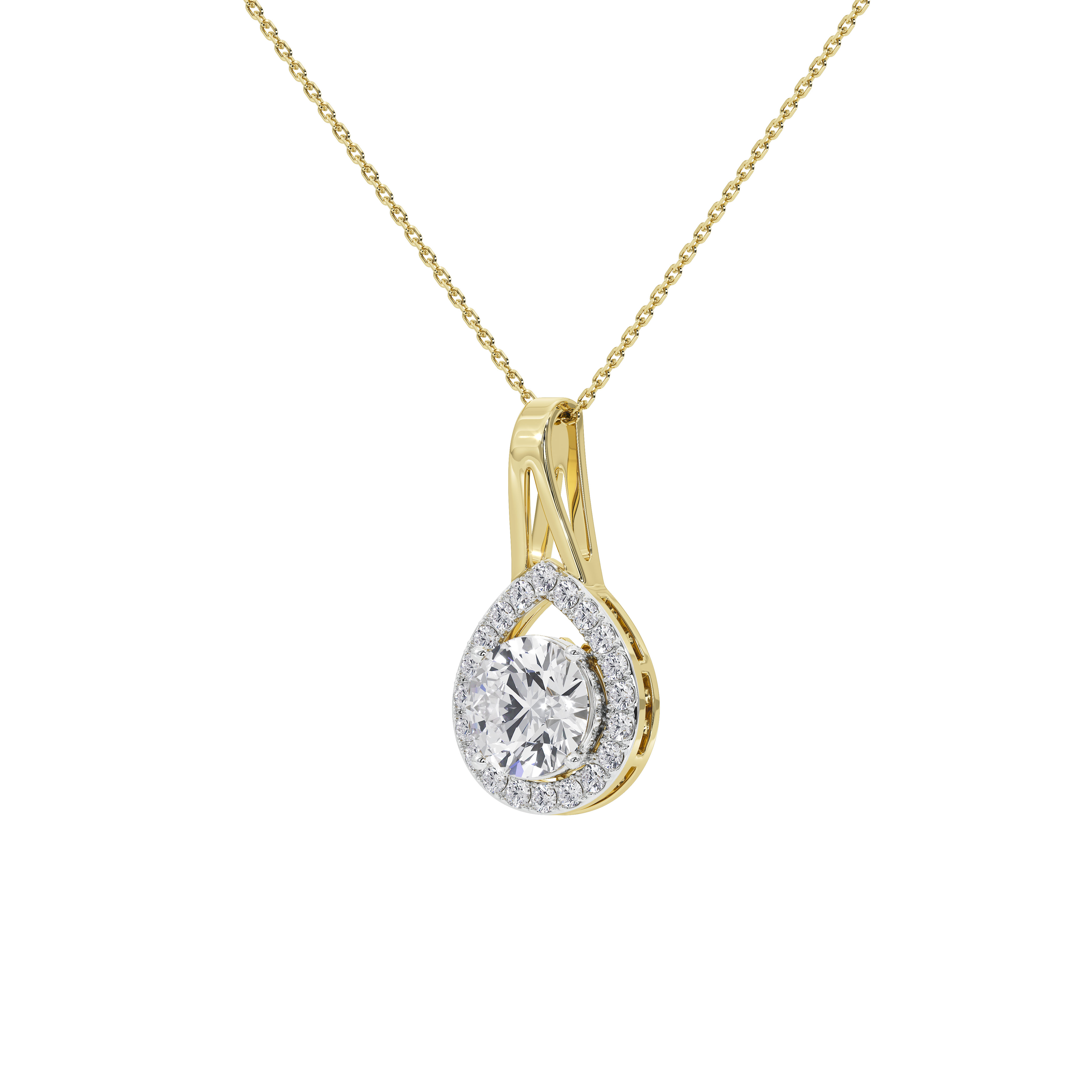Solène Round Solitaire Pendant