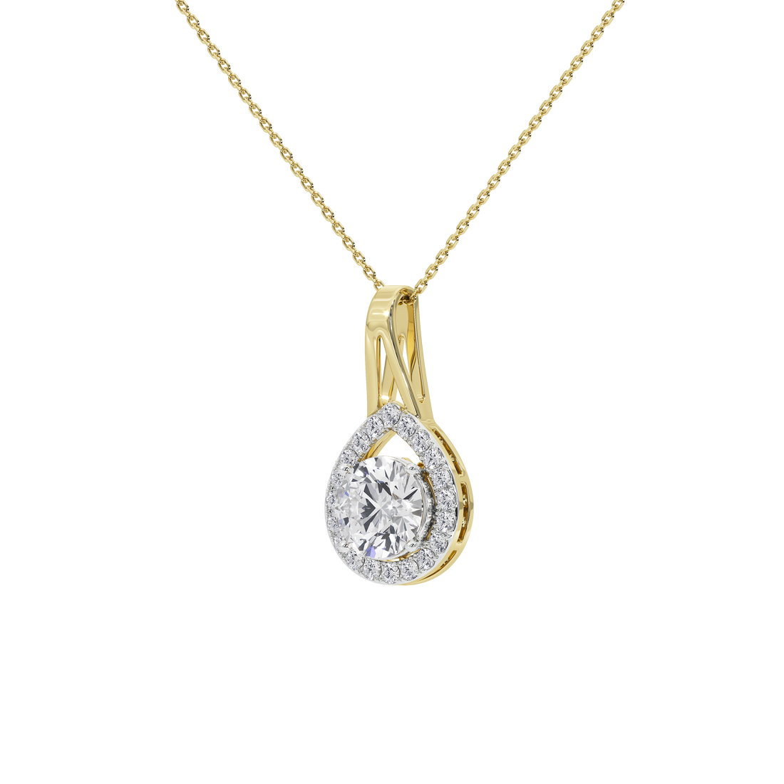 Solène Round Solitaire Pendant