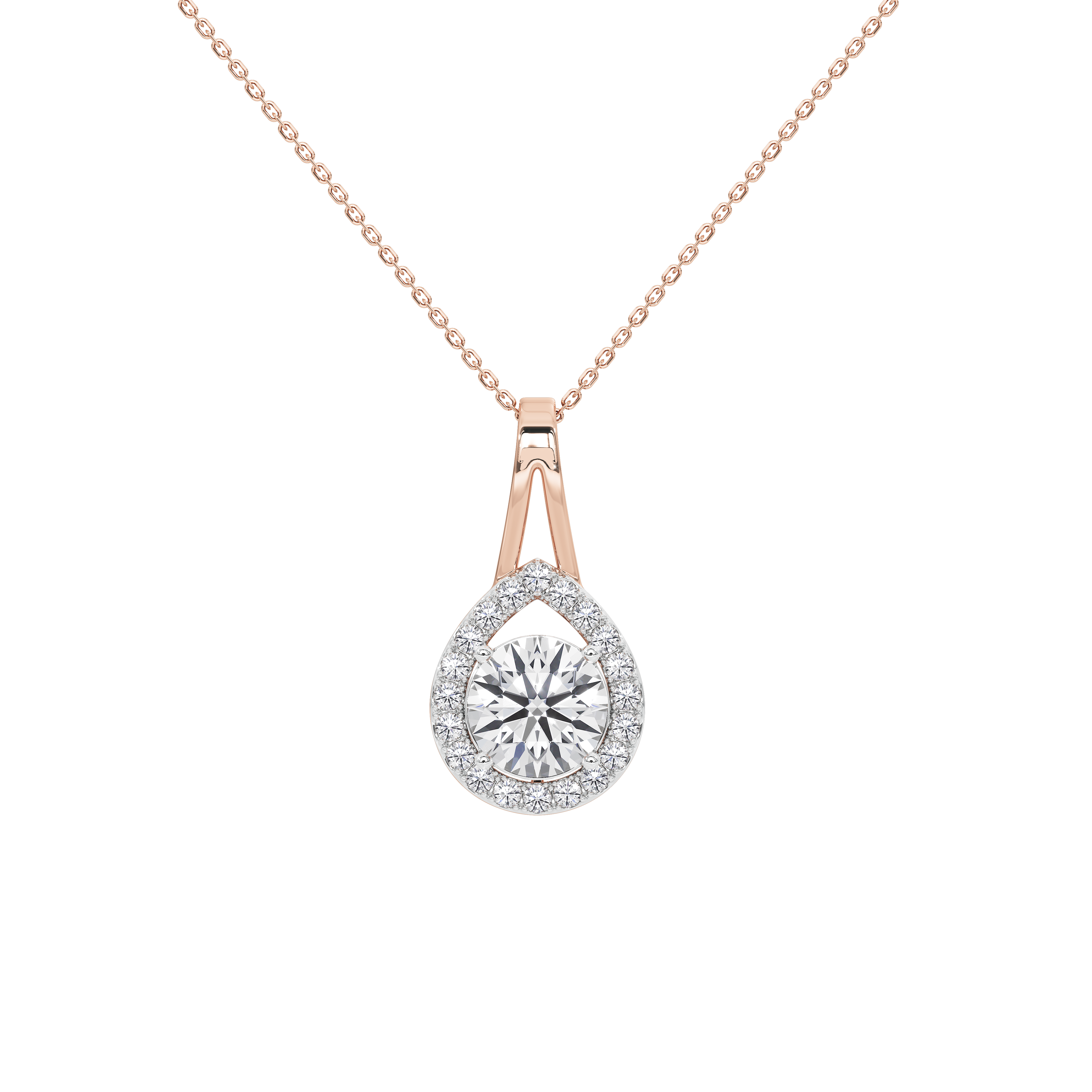 Solène Round Solitaire Pendant