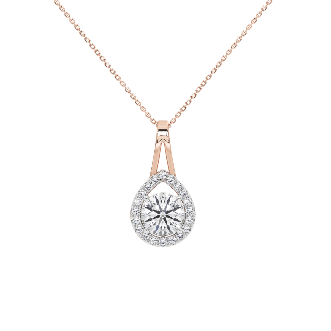 Solène Round Solitaire Pendant