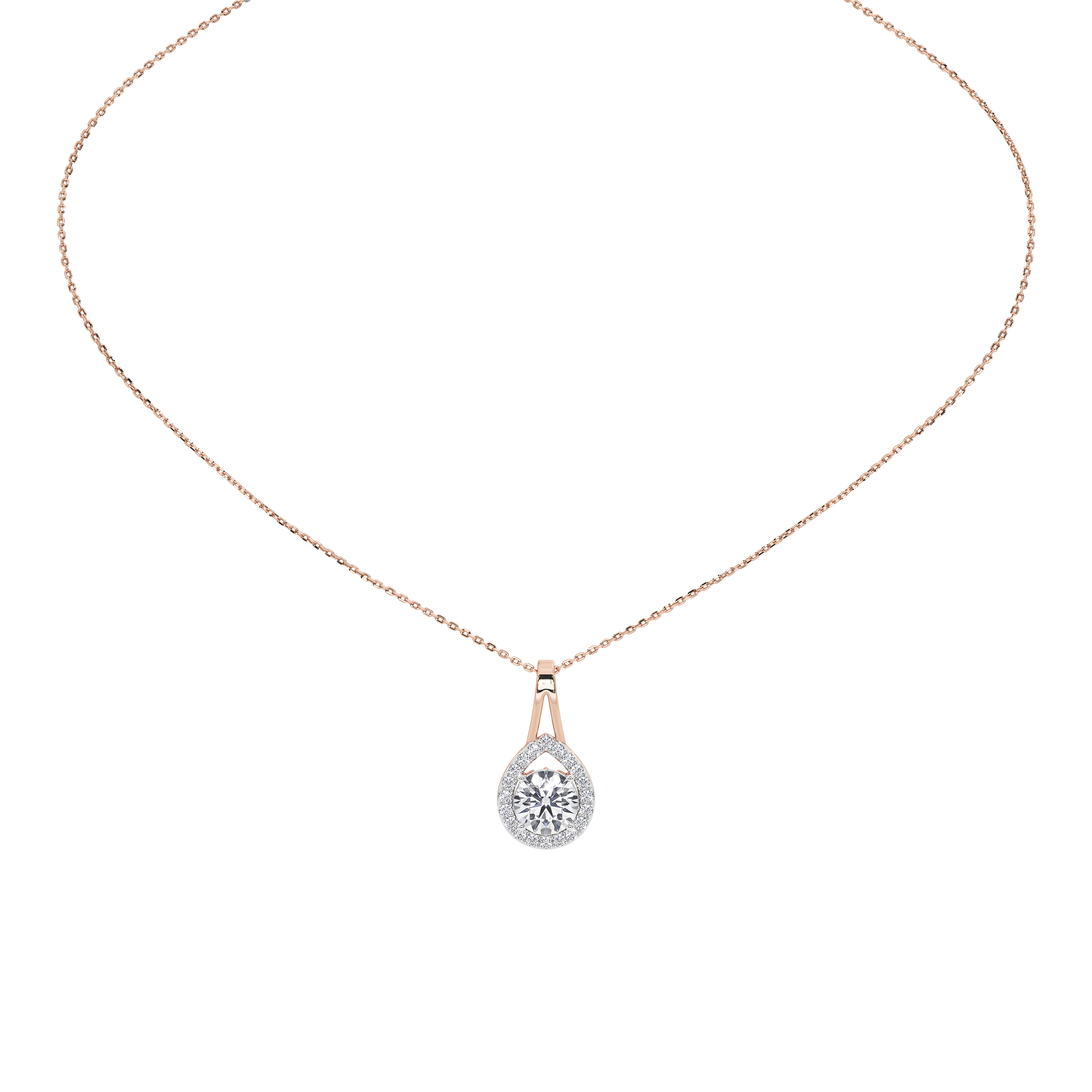 Solène Round Solitaire Pendant