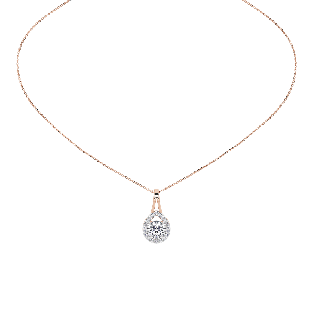 Solène Round Solitaire Pendant