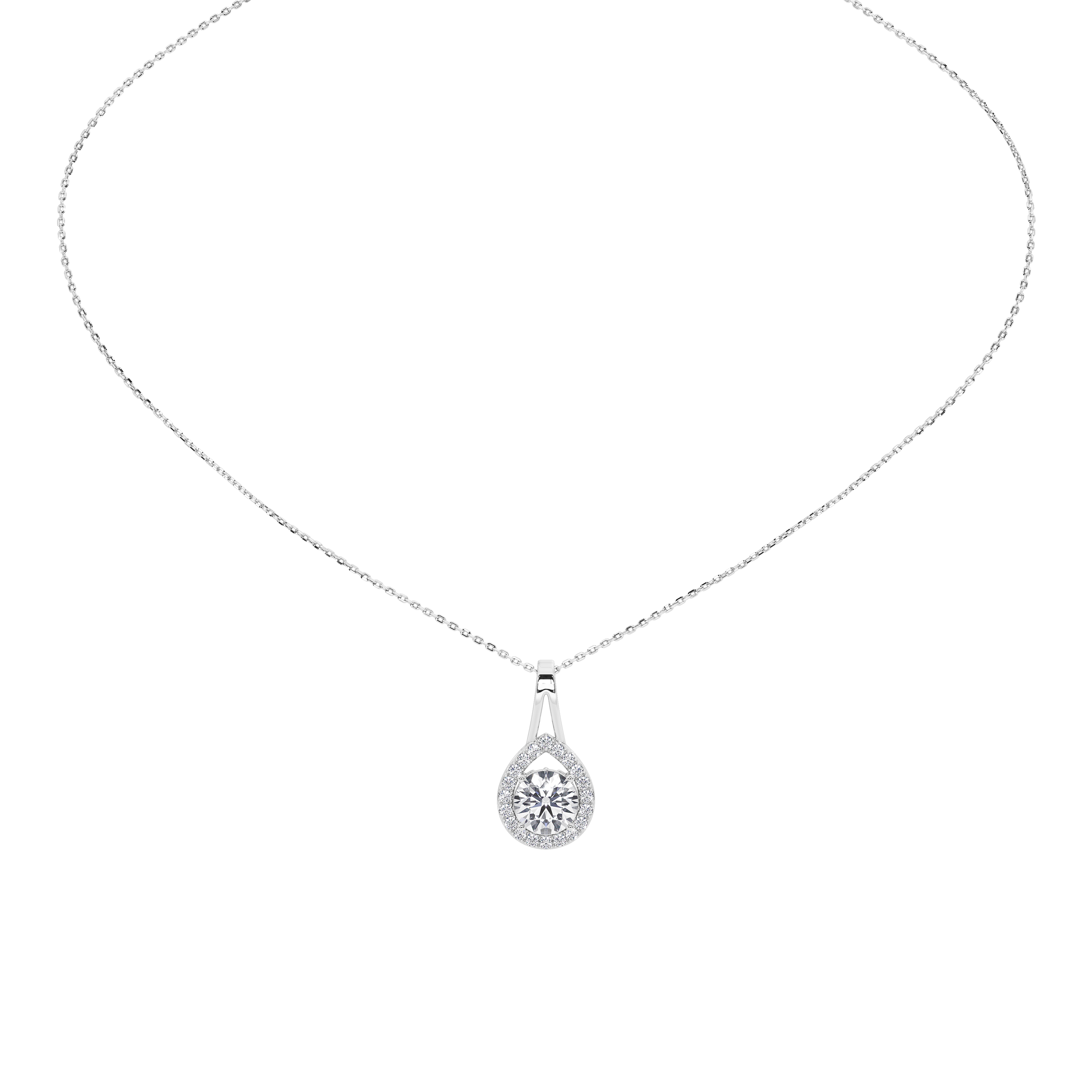 Solène Round Solitaire Pendant