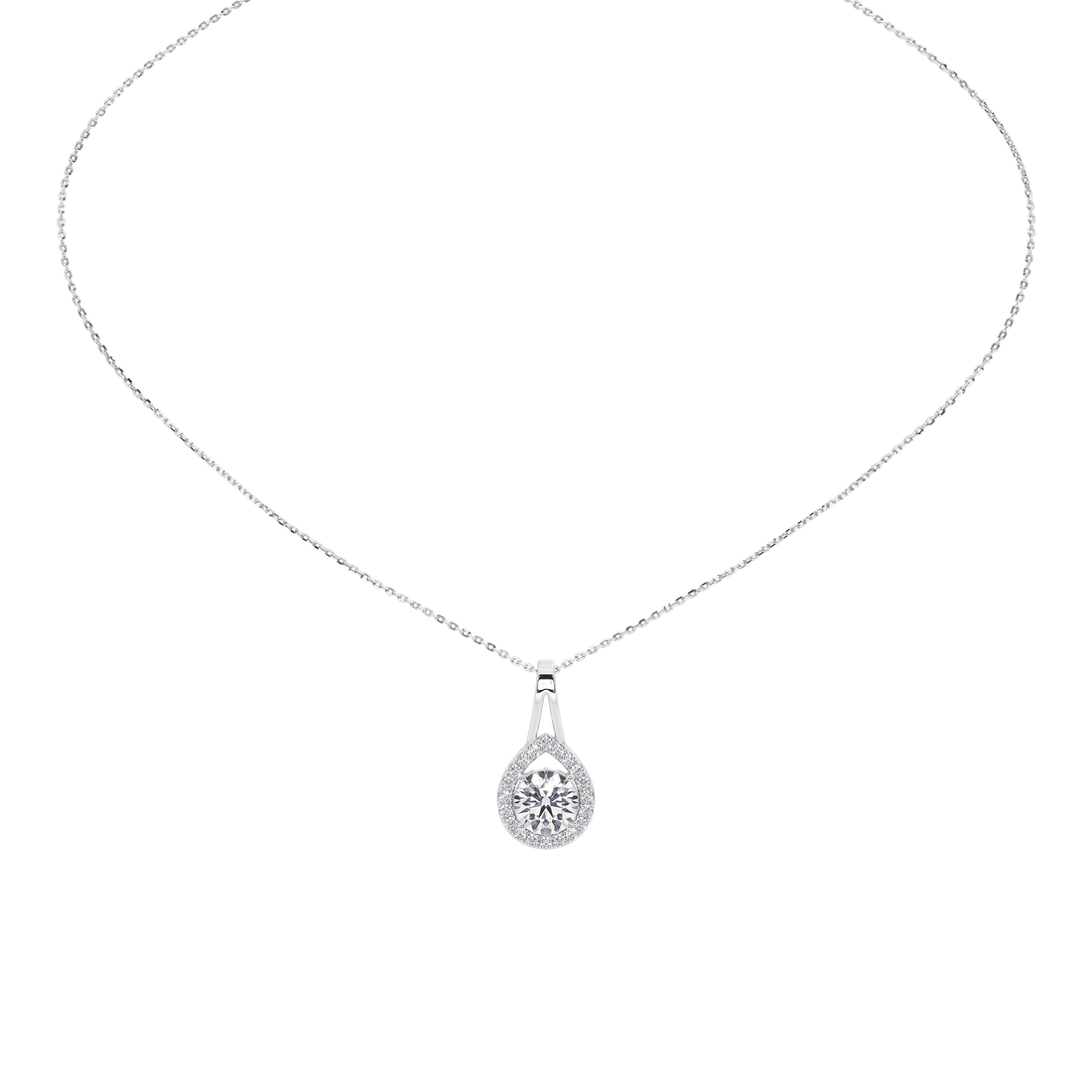 Solène Round Solitaire Pendant