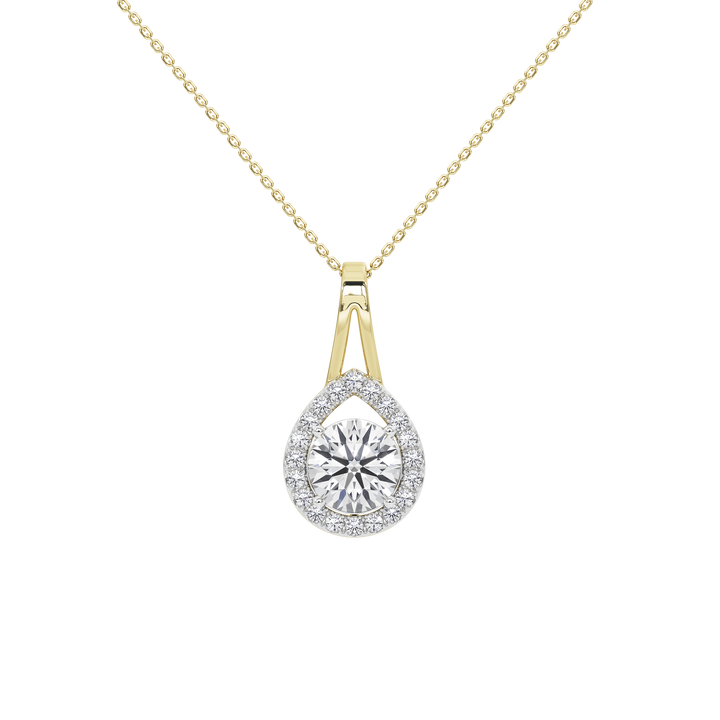 Solène Round Solitaire Pendant