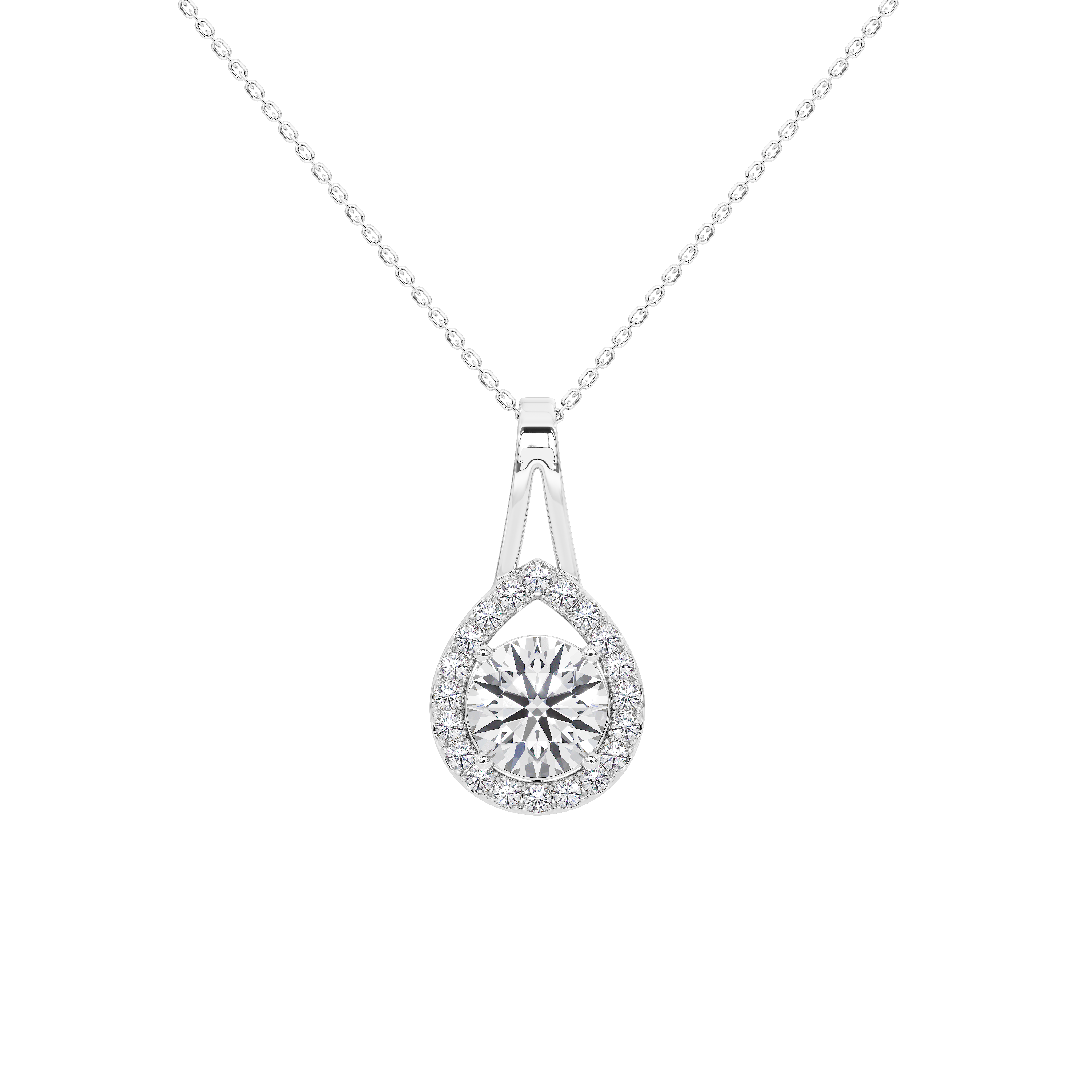 Solène Round Solitaire Pendant