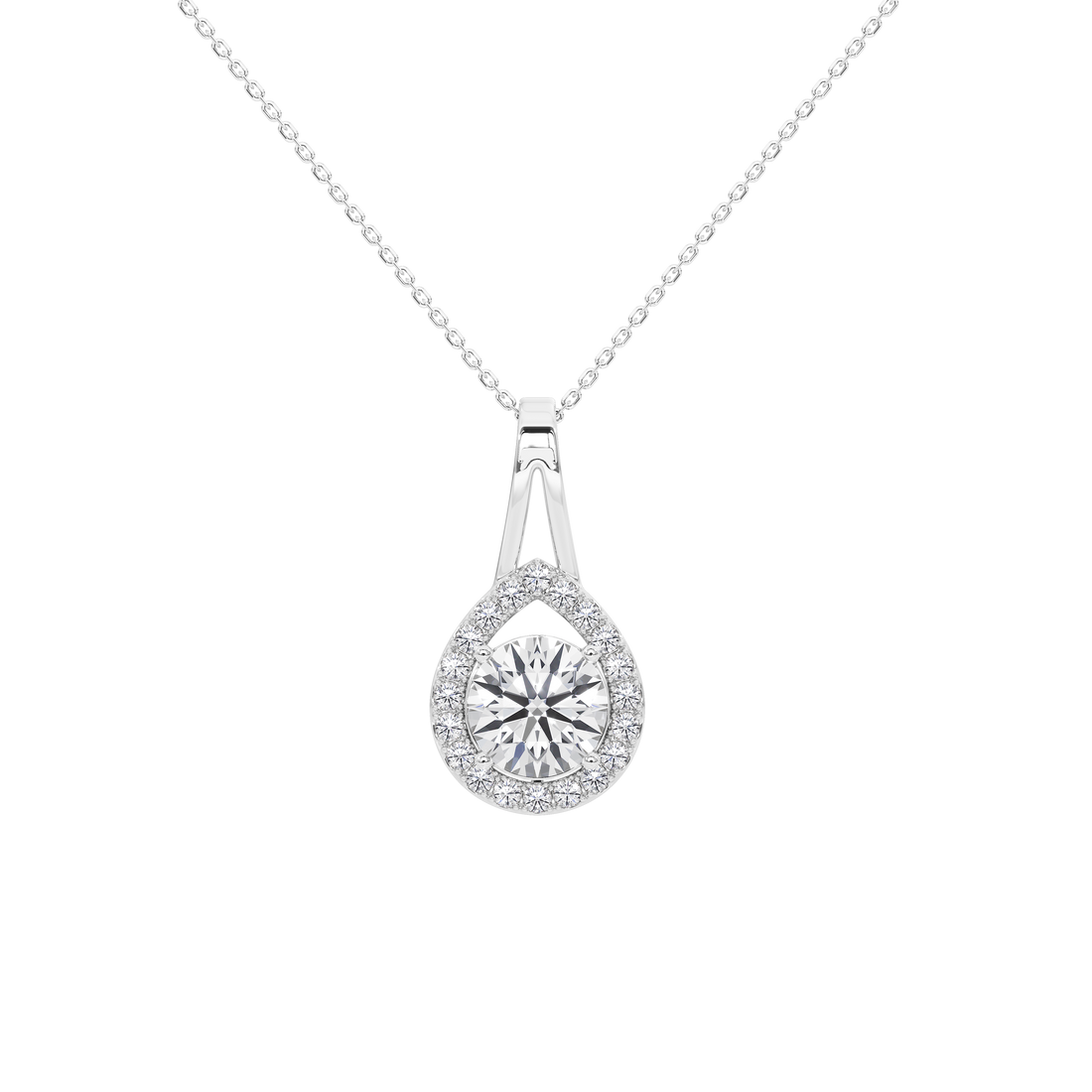 Solène Round Solitaire Pendant