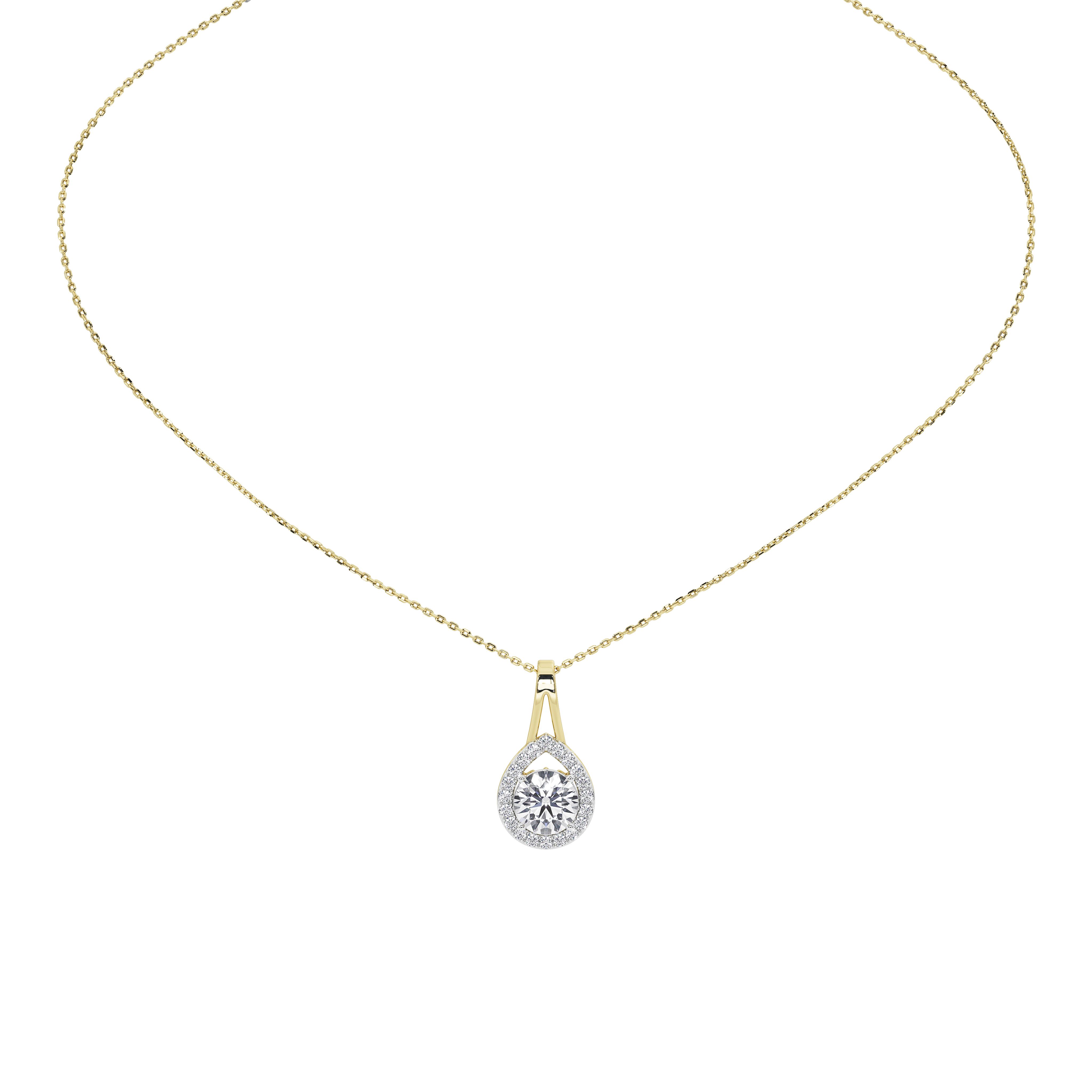 Solène Round Solitaire Pendant