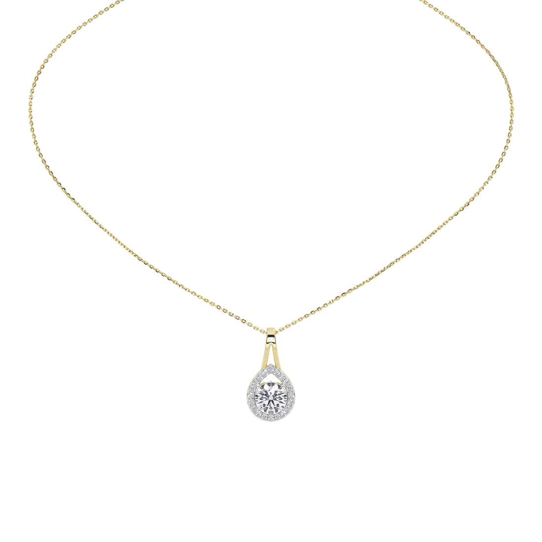 Solène Round Solitaire Pendant