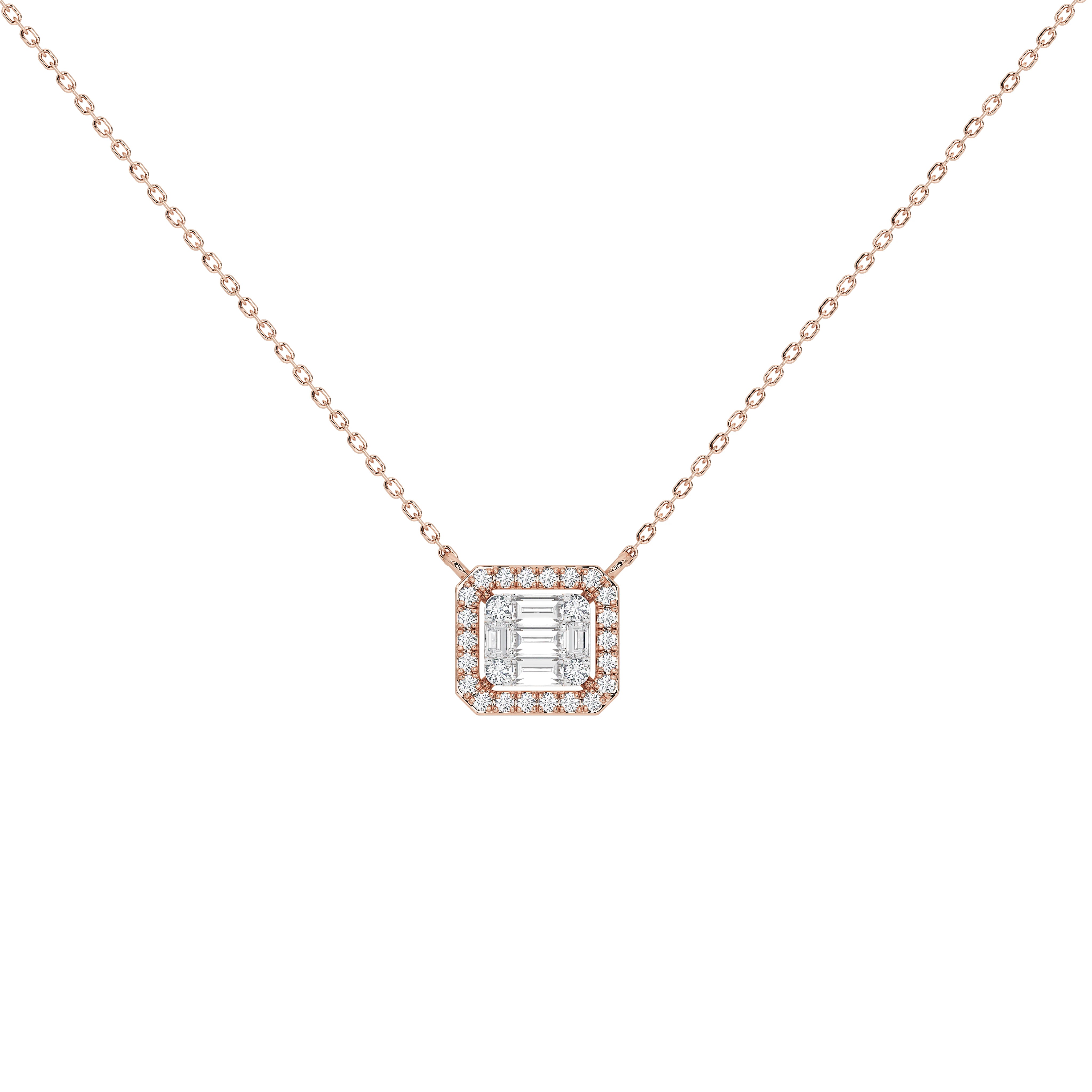 Briar Round Baguette Pendant (With Chain)