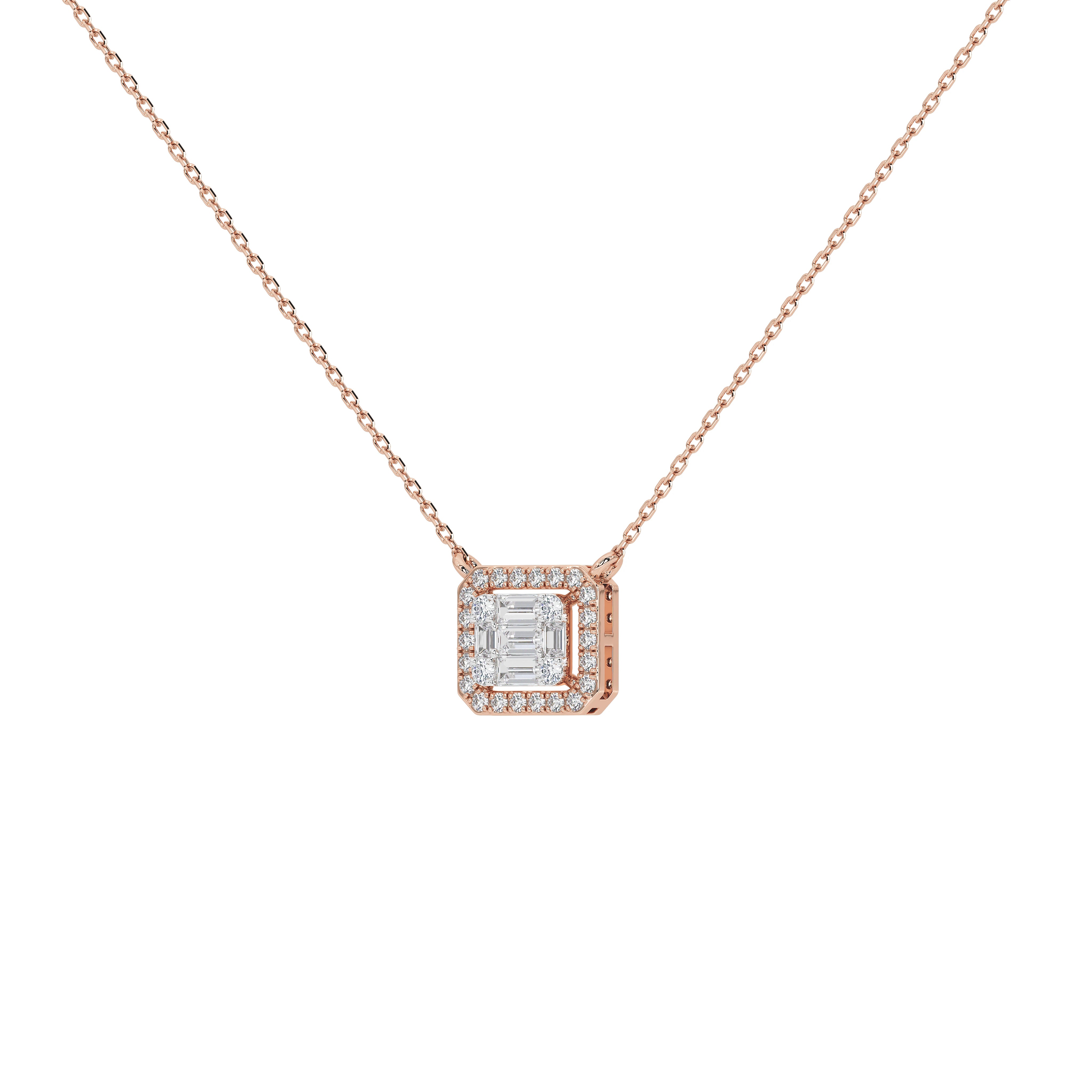 Briar Round Baguette Pendant (With Chain)