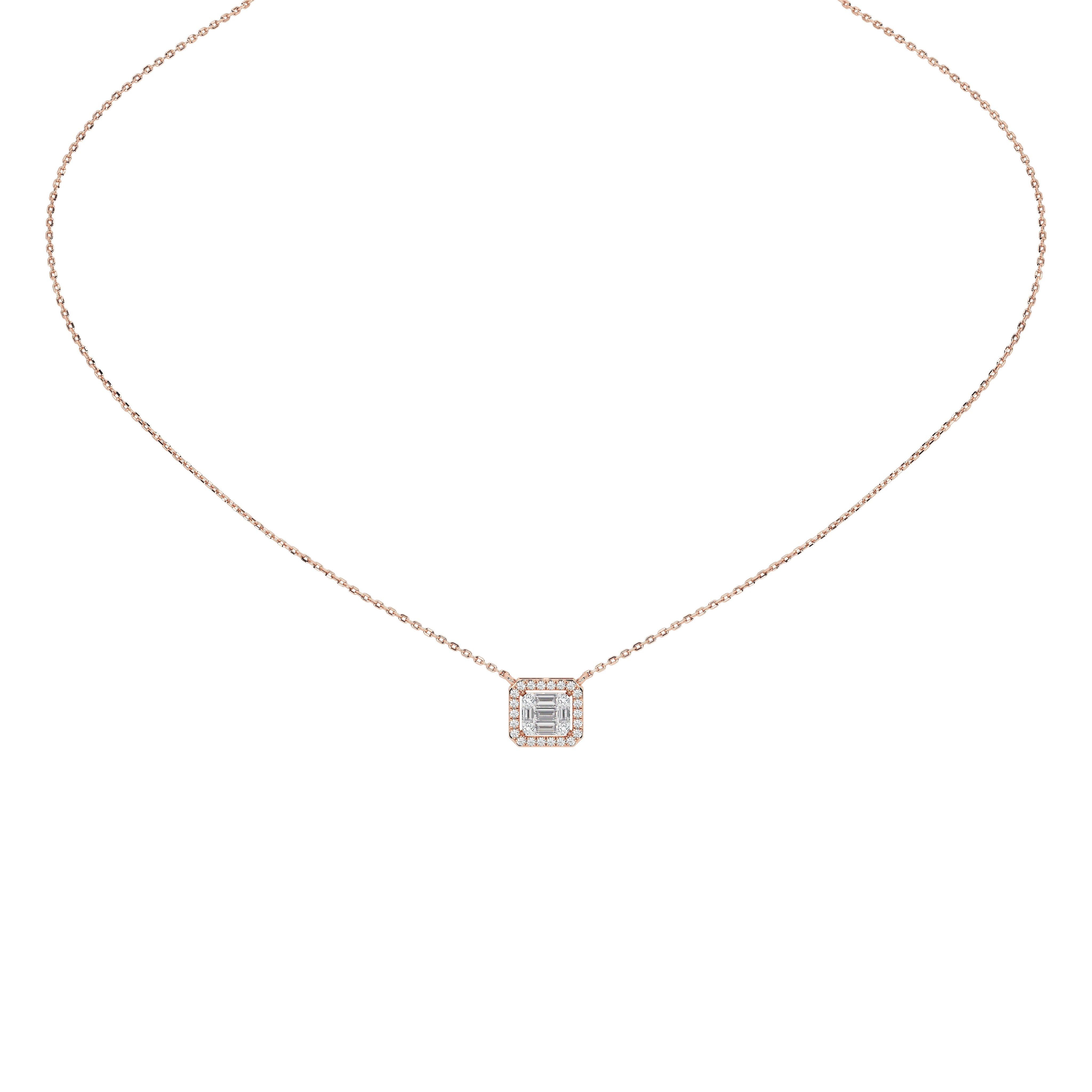 Briar Round Baguette Pendant (With Chain)