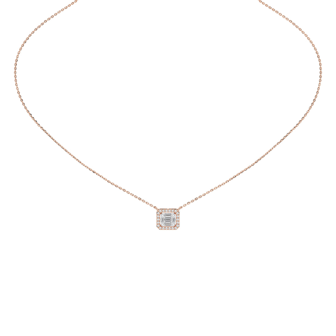 Briar Round Baguette Pendant (With Chain)