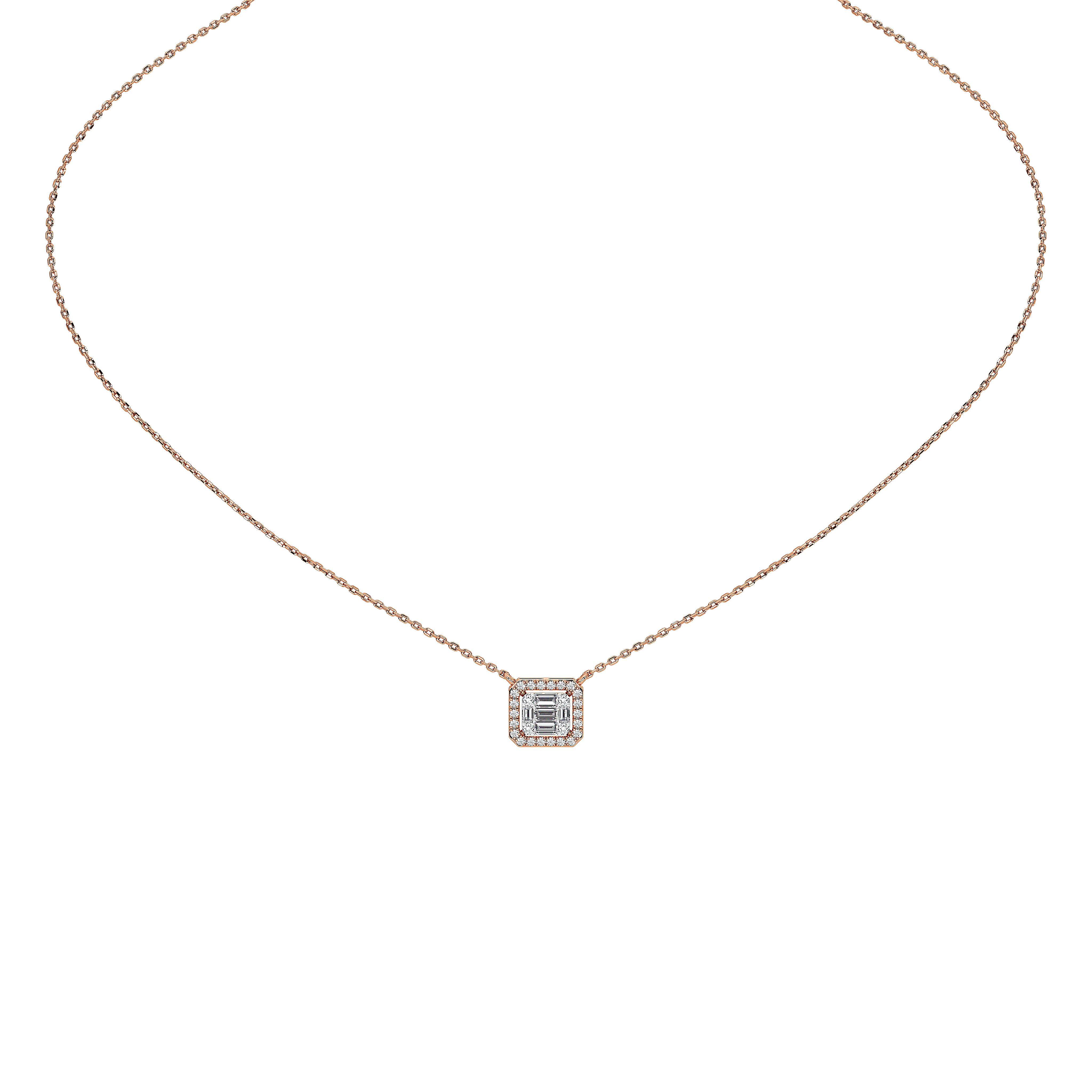 Briar Round Baguette Pendant (With Chain)