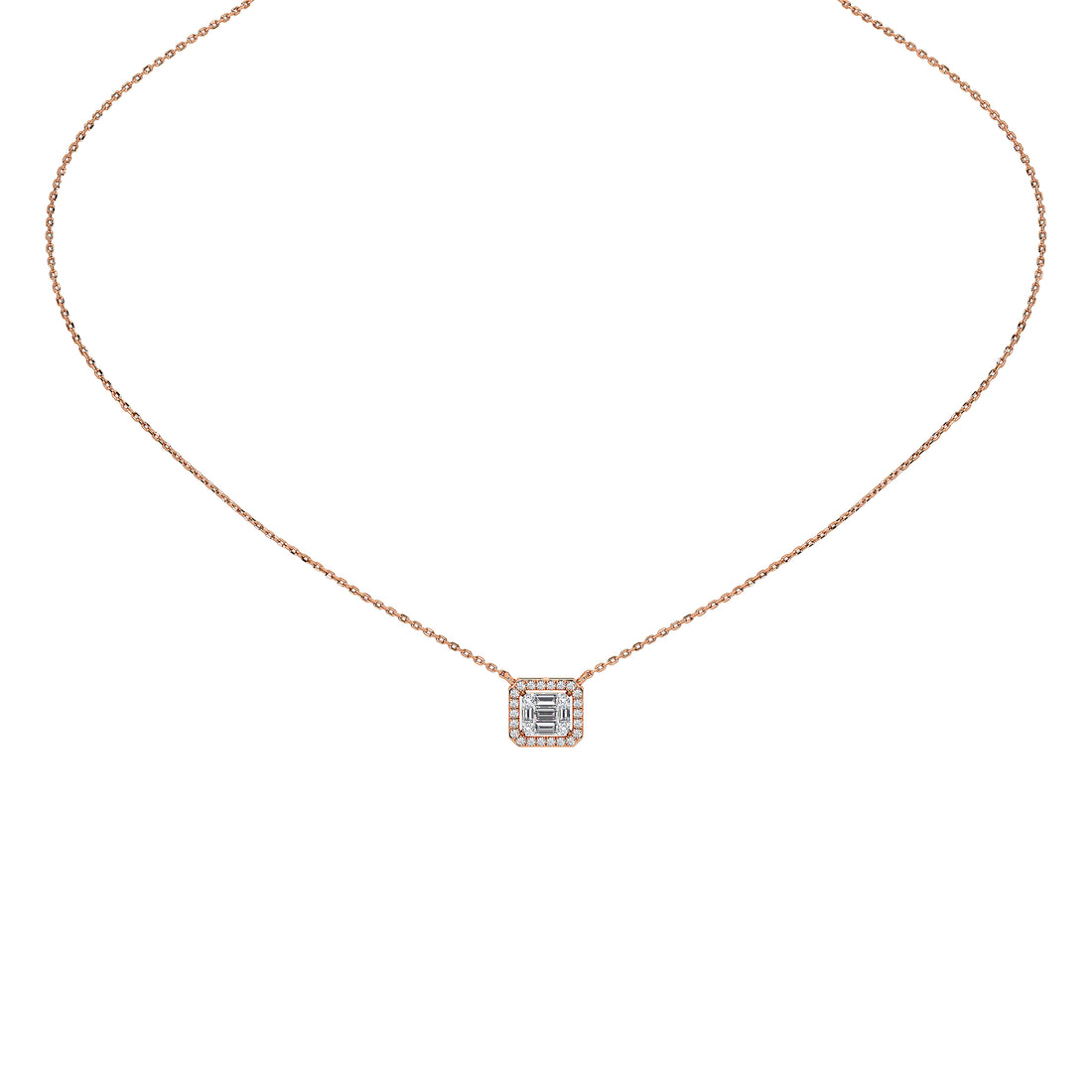 Briar Round Baguette Pendant (With Chain)