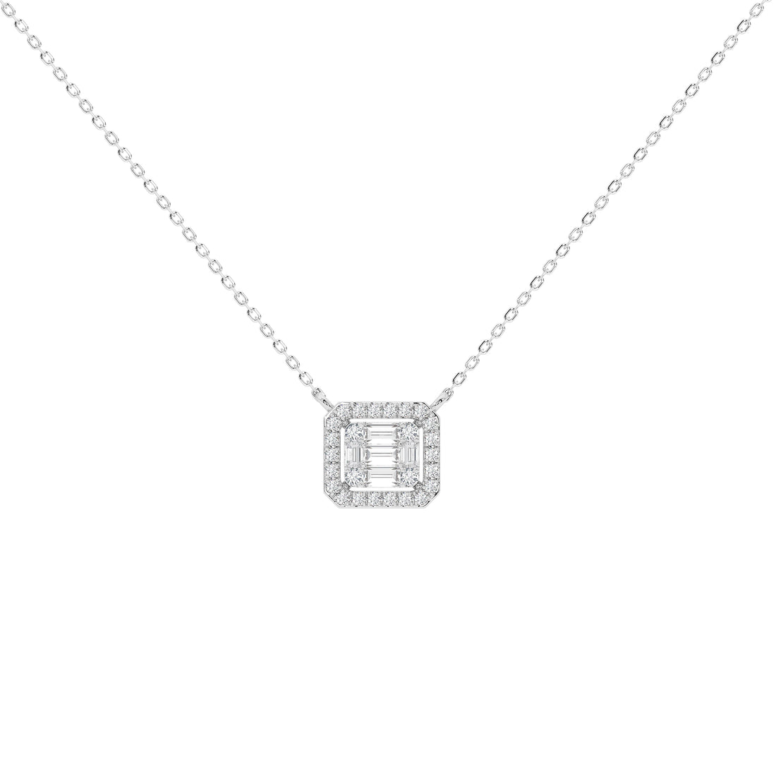 Briar Round Baguette Pendant (With Chain)