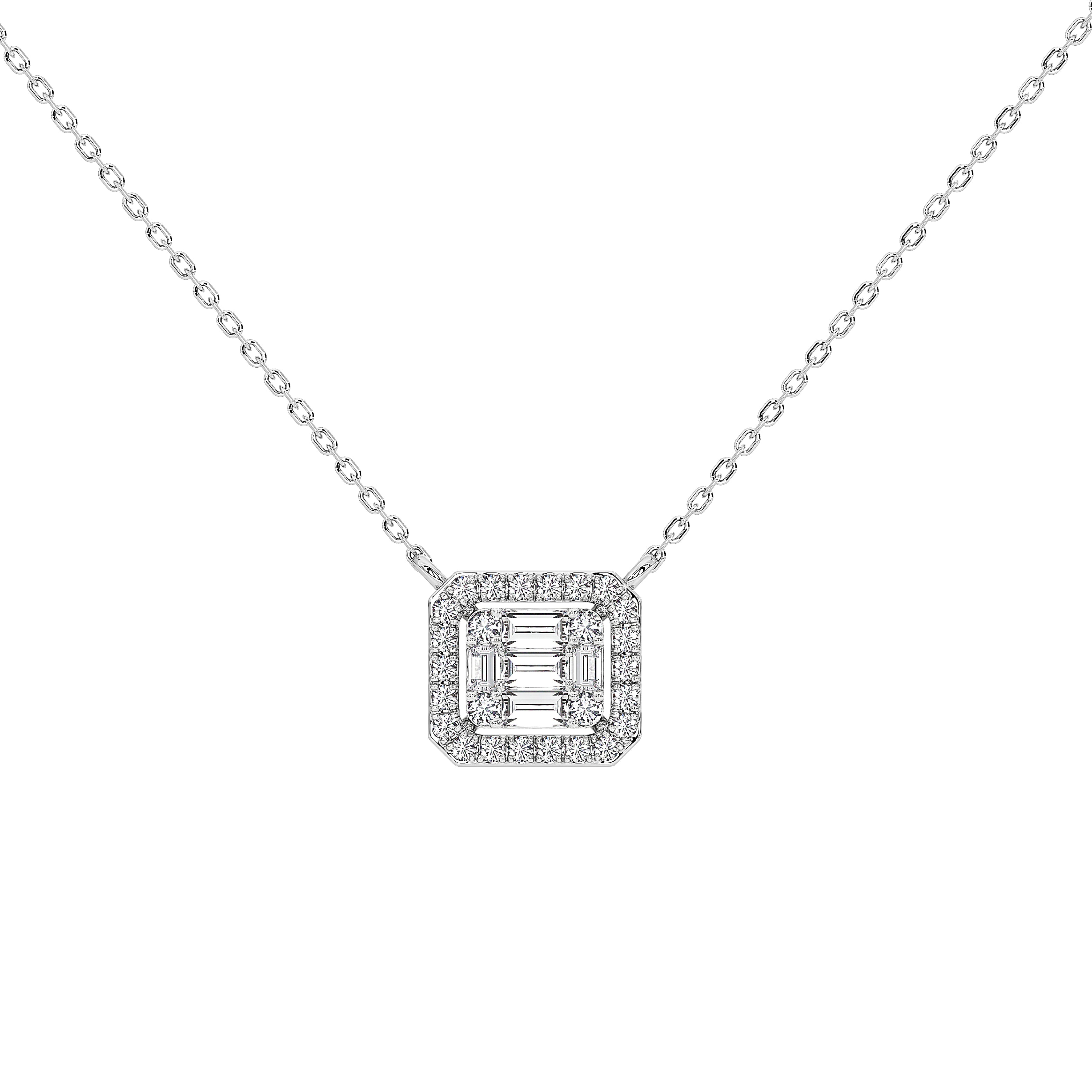 Briar Round Baguette Pendant (With Chain)