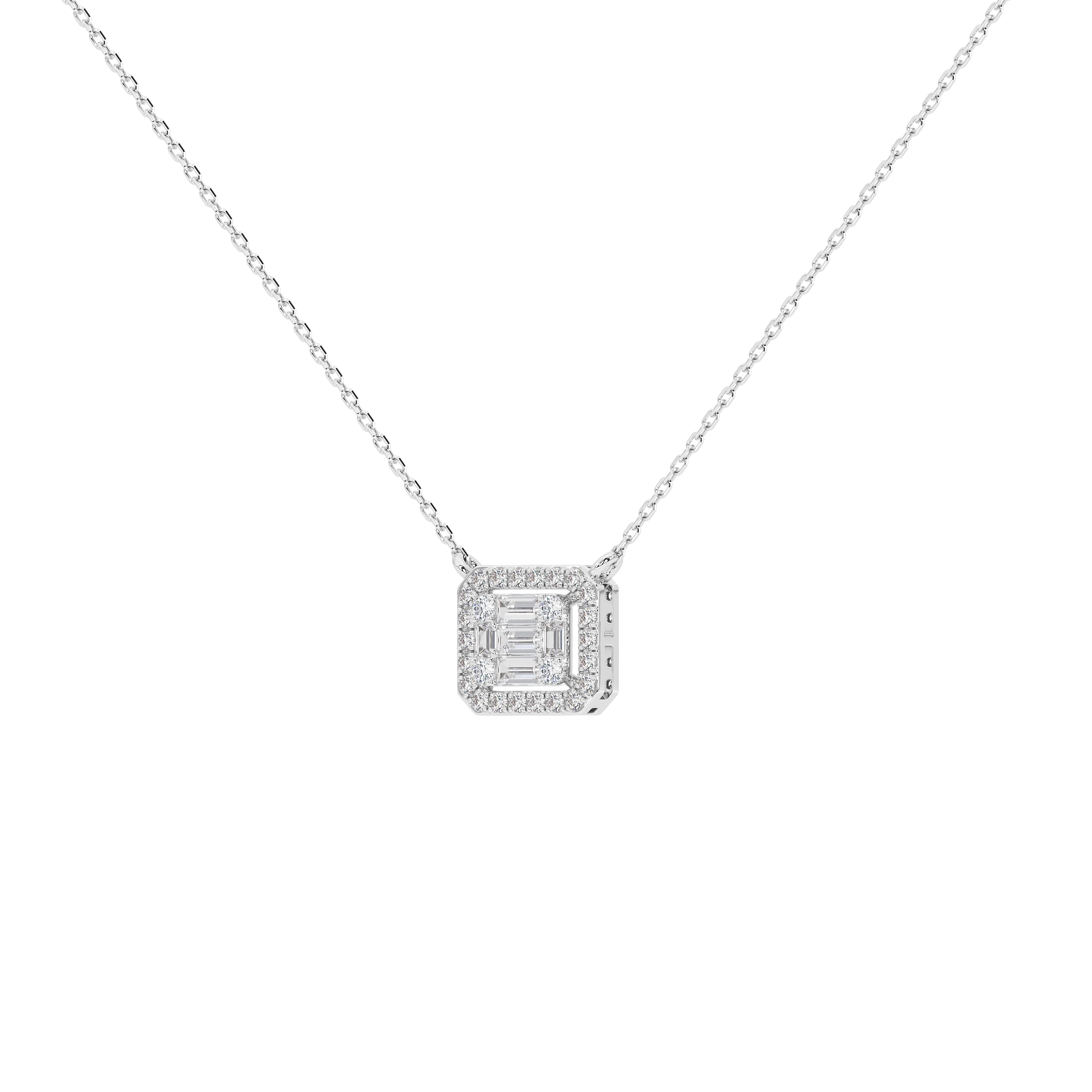 Briar Round Baguette Pendant (With Chain)