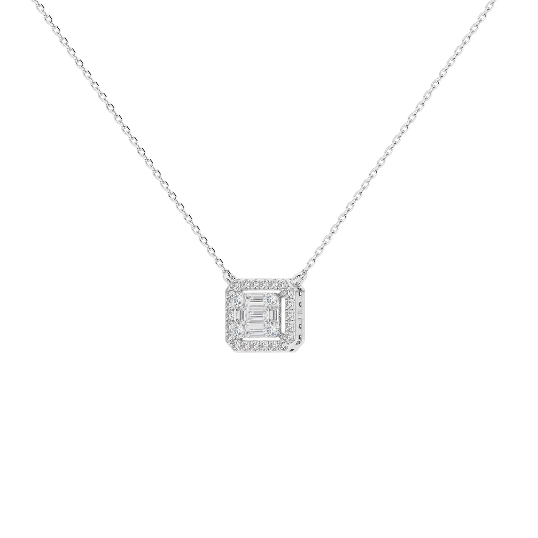 Briar Round Baguette Pendant (With Chain)