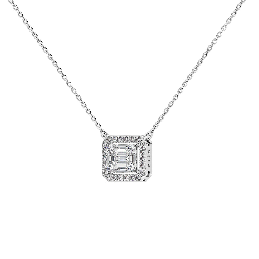 Briar Round Baguette Pendant (With Chain)