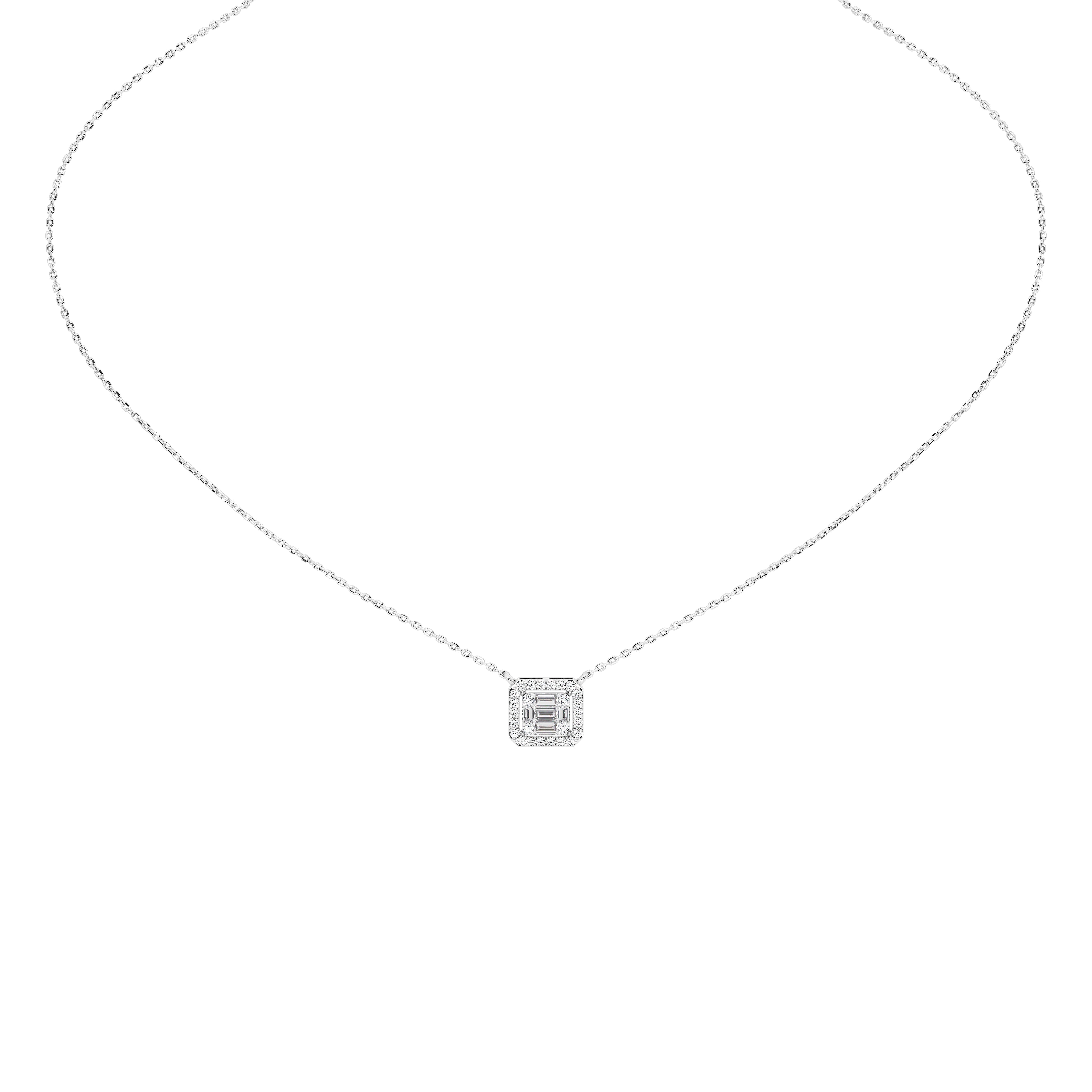Briar Round Baguette Pendant (With Chain)