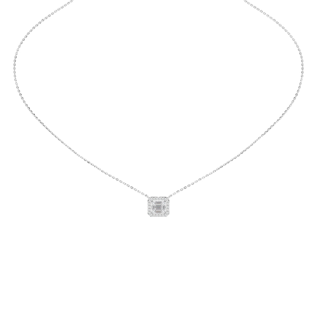 Briar Round Baguette Pendant (With Chain)
