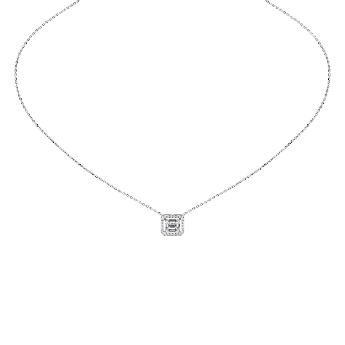 Briar Round Baguette Pendant (With Chain)