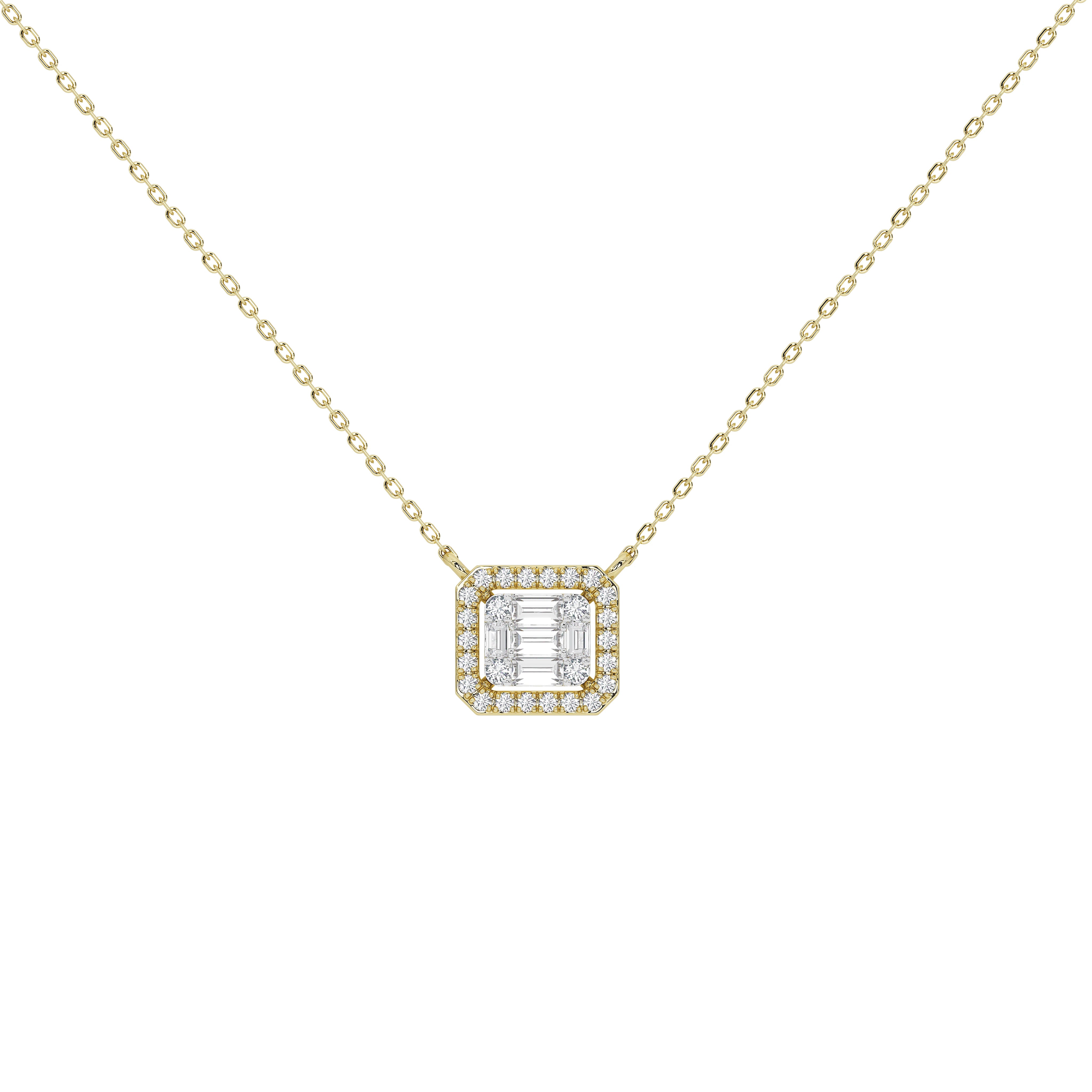 Briar Round Baguette Pendant (With Chain)