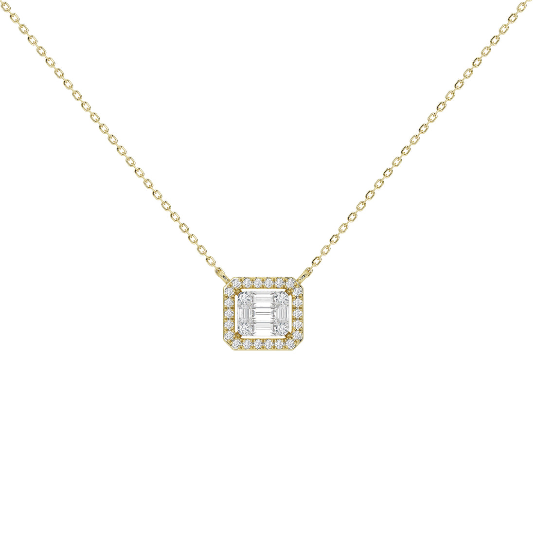 Briar Round Baguette Pendant (With Chain)