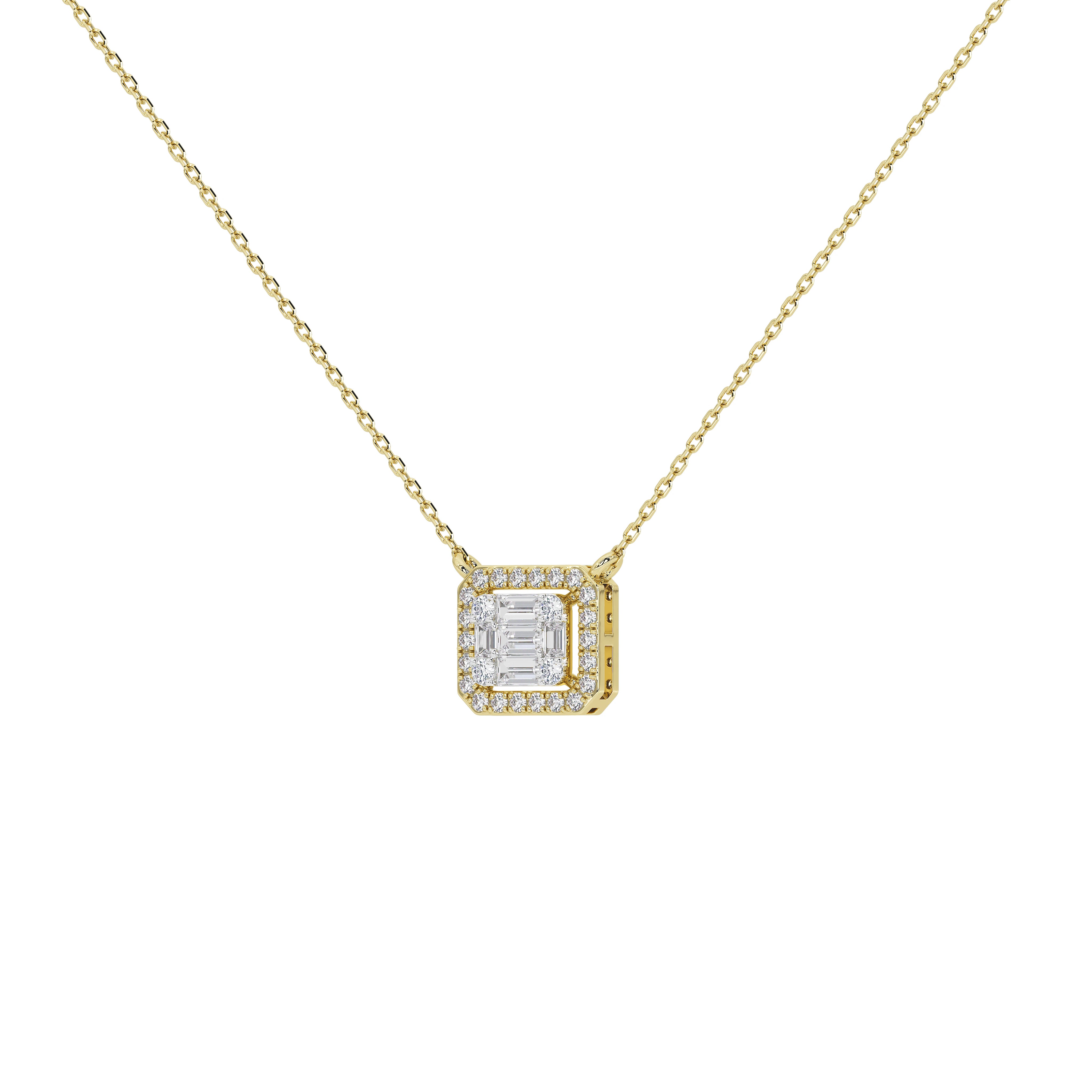 Briar Round Baguette Pendant (With Chain)