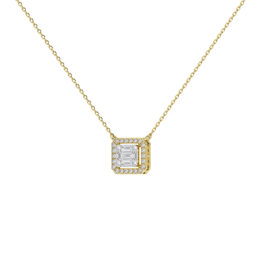 Briar Round Baguette Pendant (With Chain)