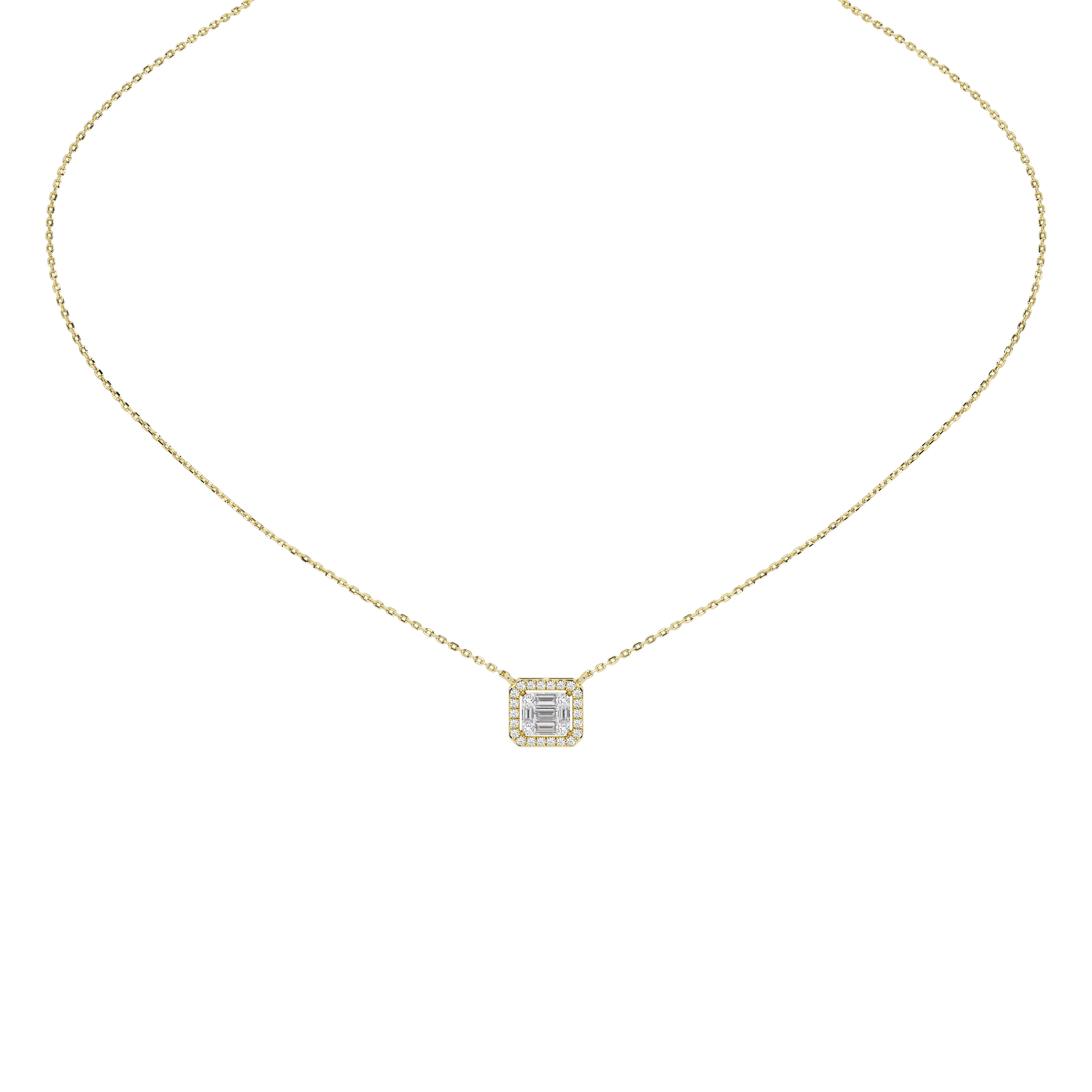 Briar Round Baguette Pendant (With Chain)