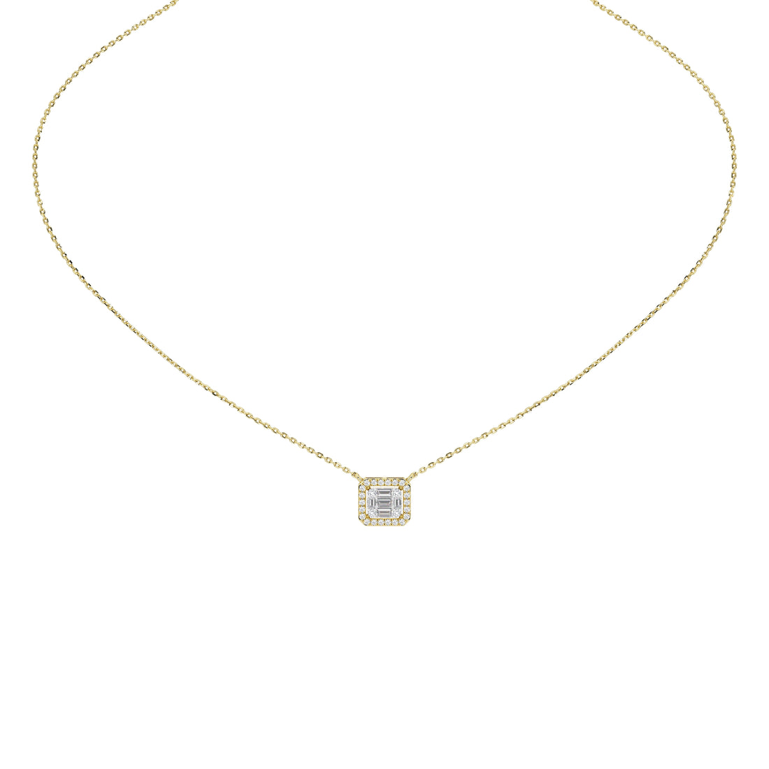 Briar Round Baguette Pendant (With Chain)