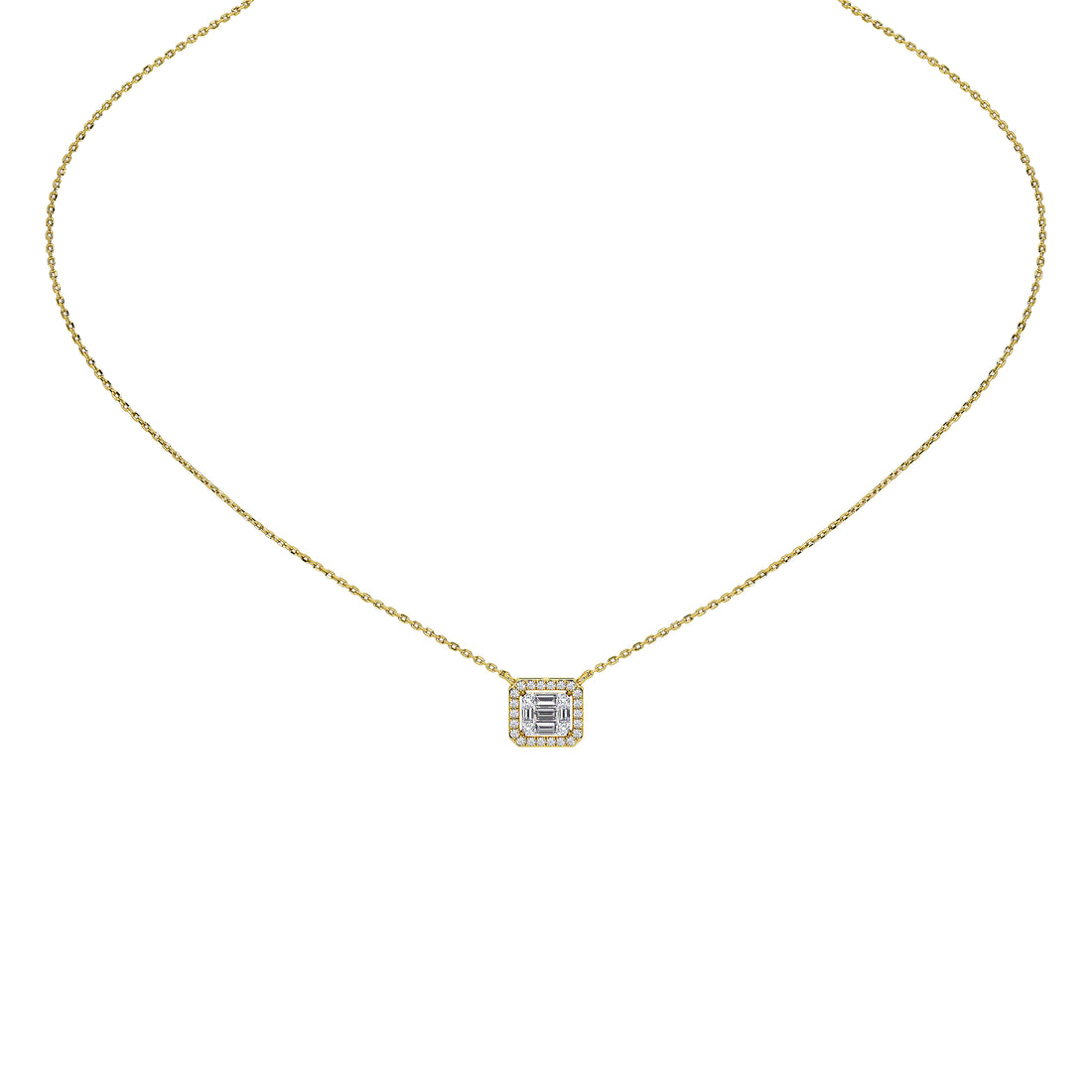 Briar Round Baguette Pendant (With Chain)