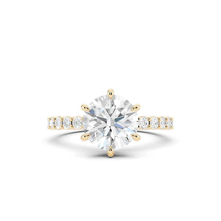 Camille 3 Carat Round Diamond Pave Ring
