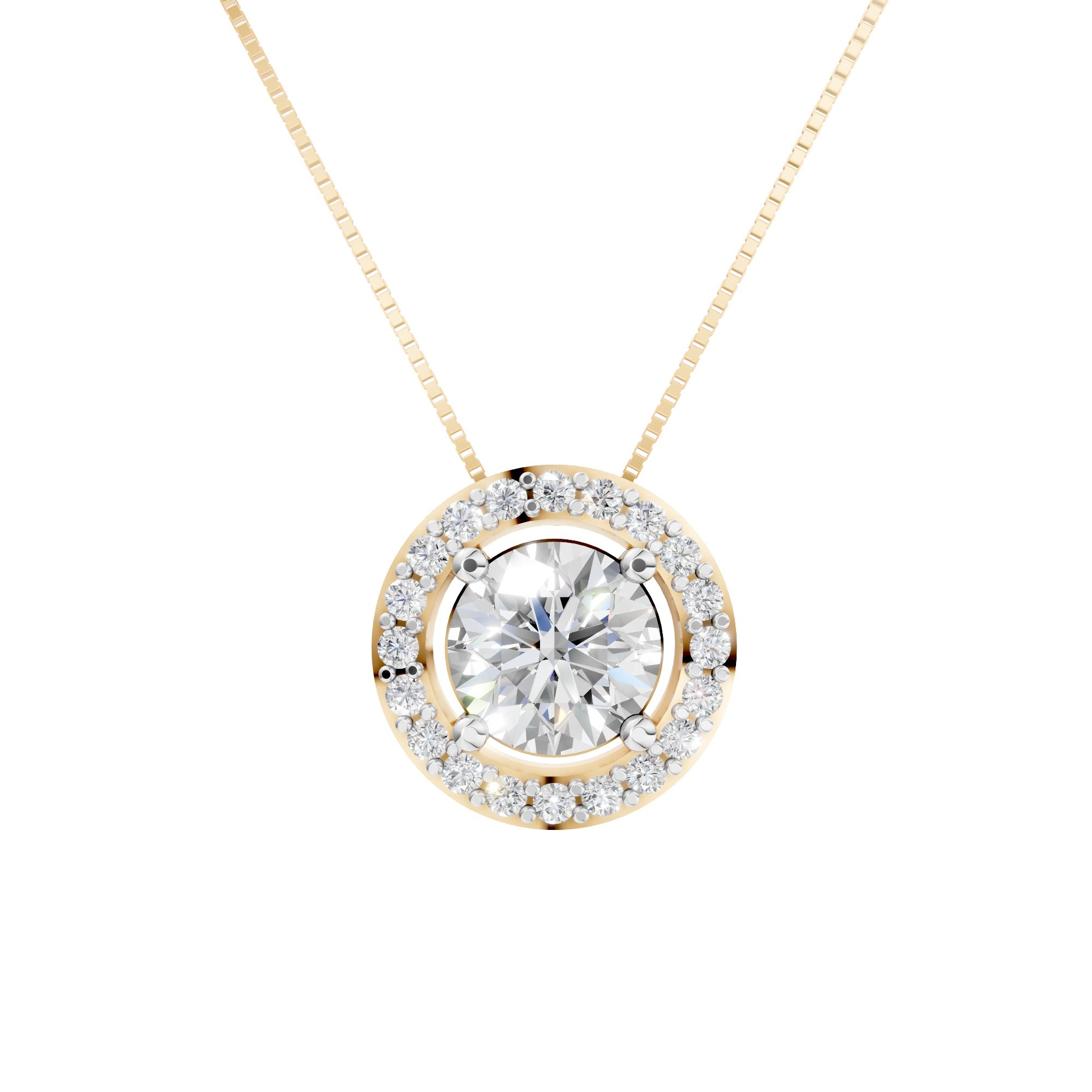 1 Carat Vivid Vogue Halo Pendant