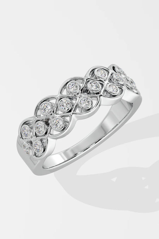 Interwined Round Diamond Ring