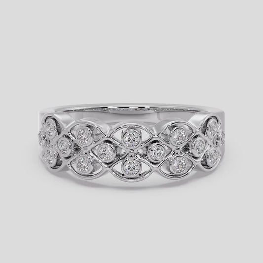 Interwined Round Diamond Ring