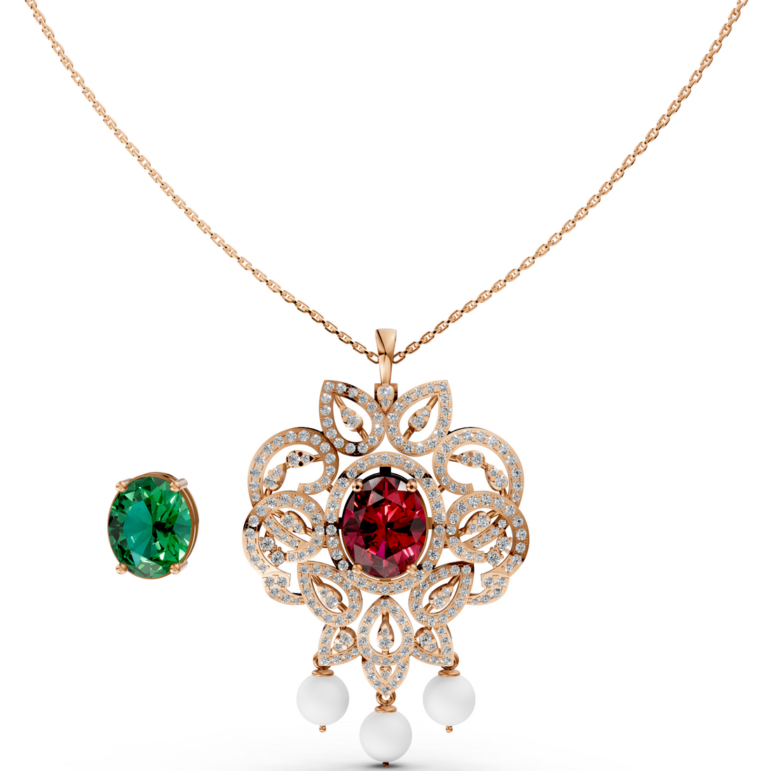 Changeable Stone Signature Diamond Pendant
