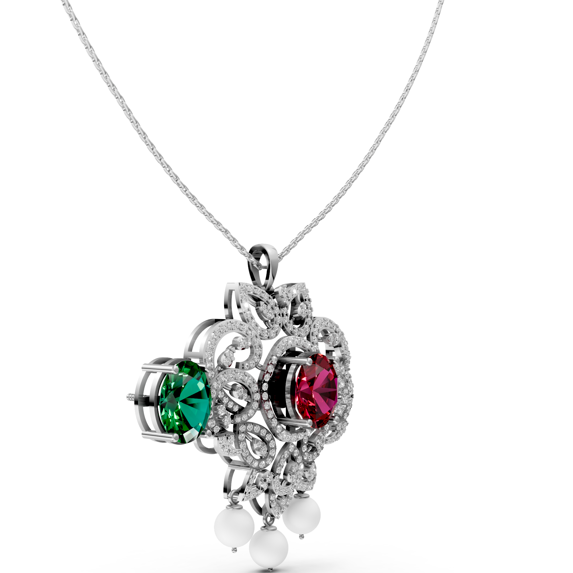 Changeable Stone Signature Diamond Pendant