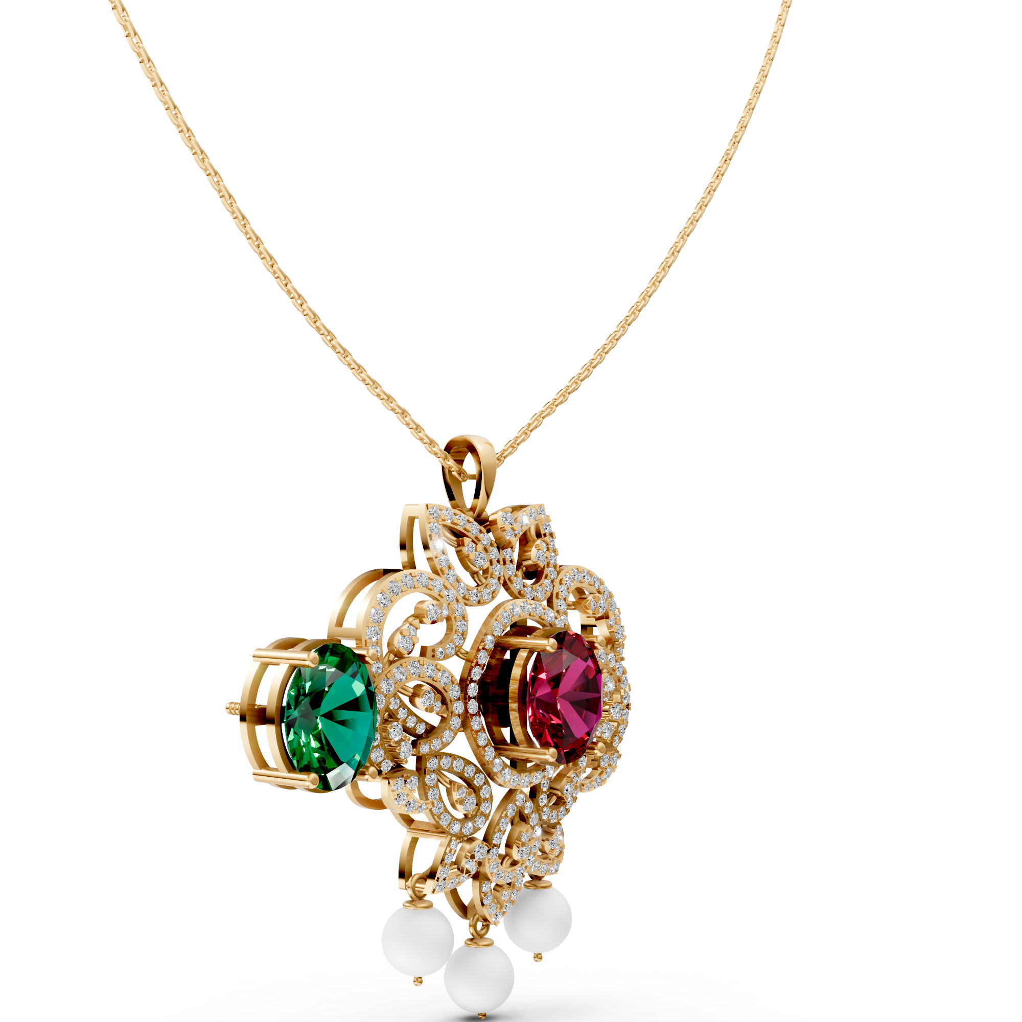 Changeable Stone Signature Diamond Pendant