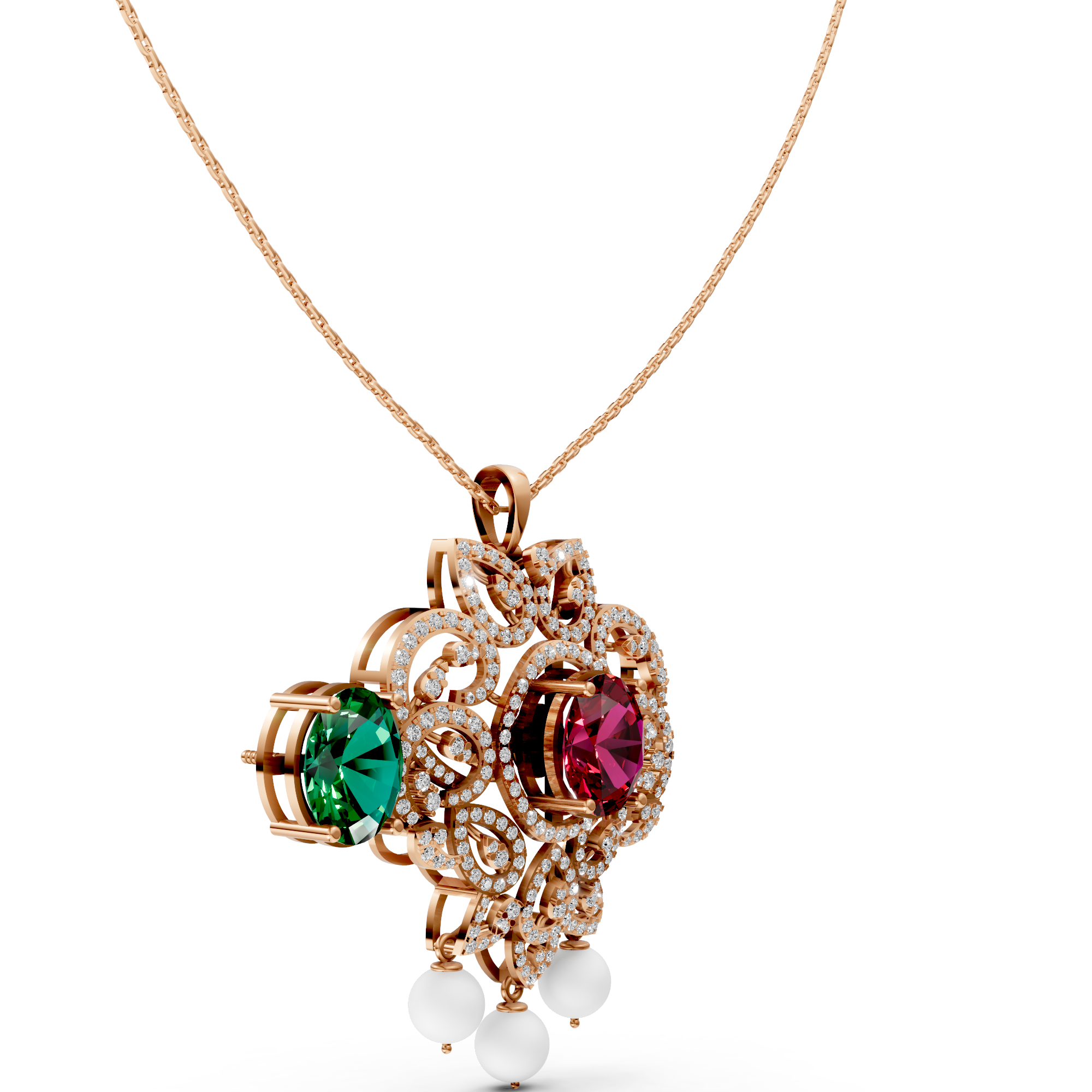 Changeable Stone Signature Diamond Pendant