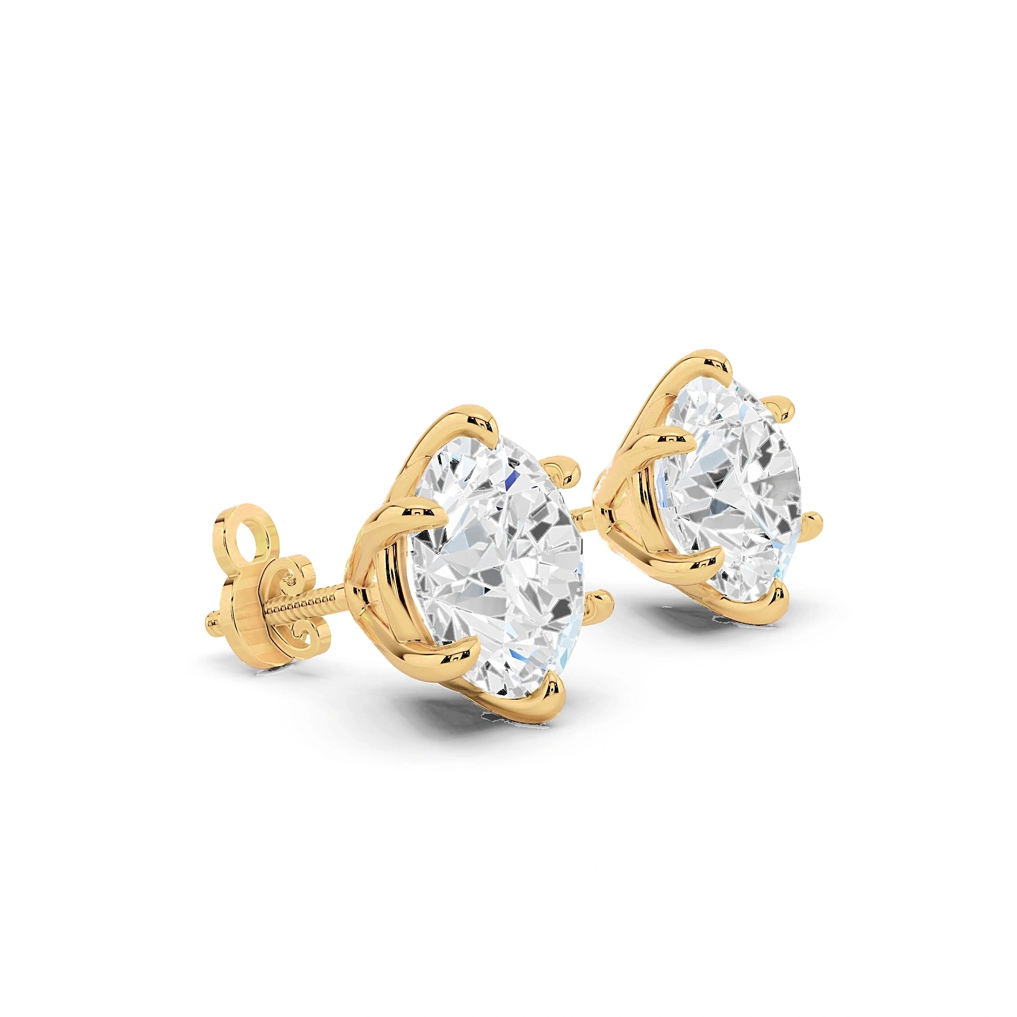 Nova 6 Carat Round Diamond Stud Earrings