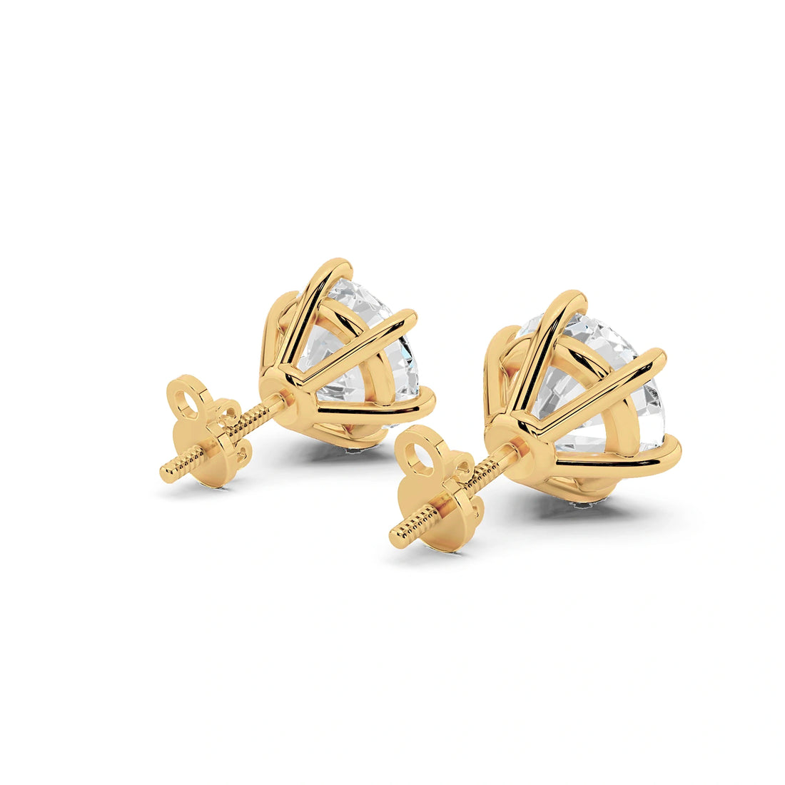 Nova 6 Carat Round Diamond Stud Earrings